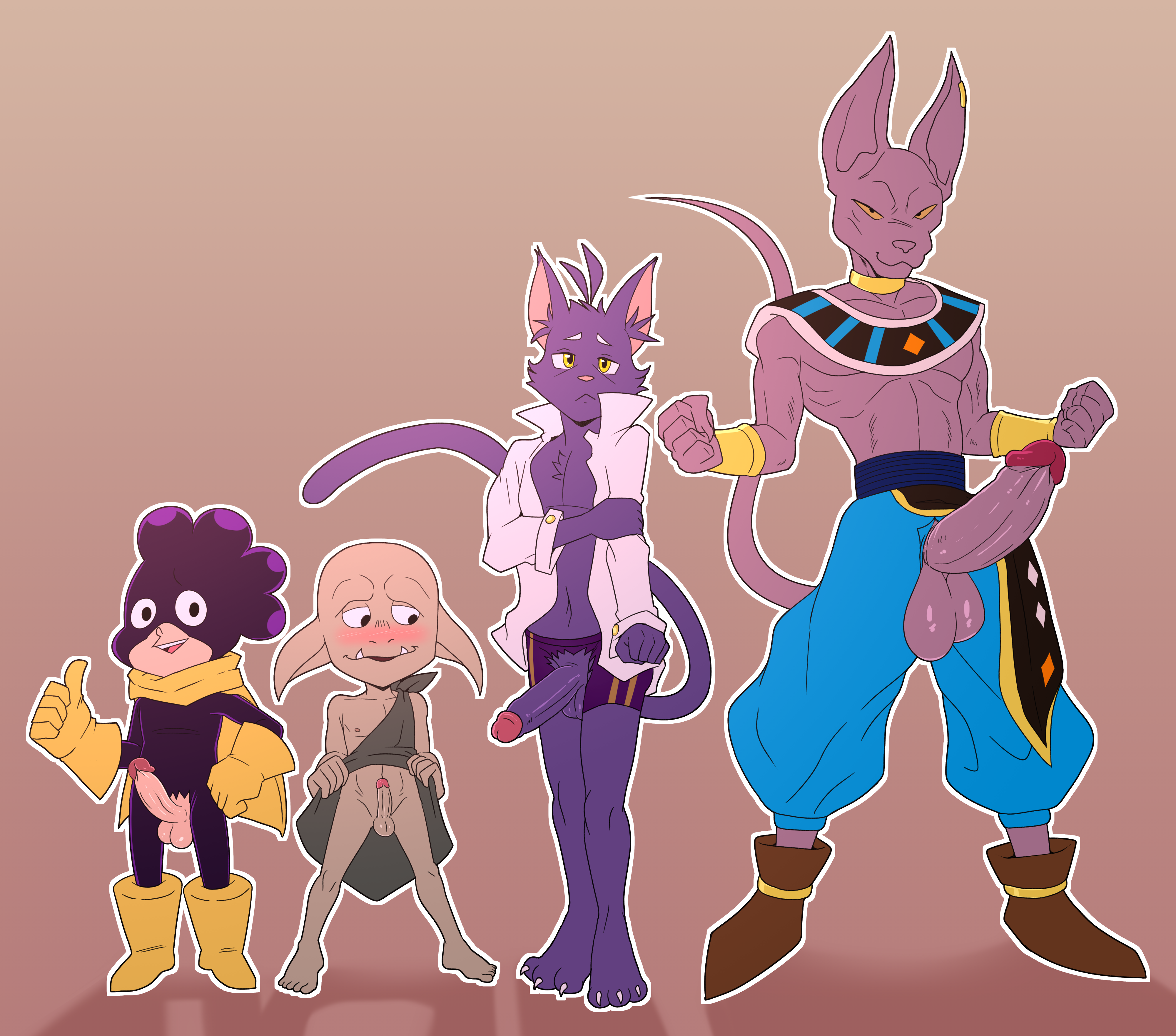 Beerus Dragon_Ball_(series) JerseyDevil Minoru_Mineta Morenatsu My_Hero_Academia Overlord Shin_Kuroi agu crossover