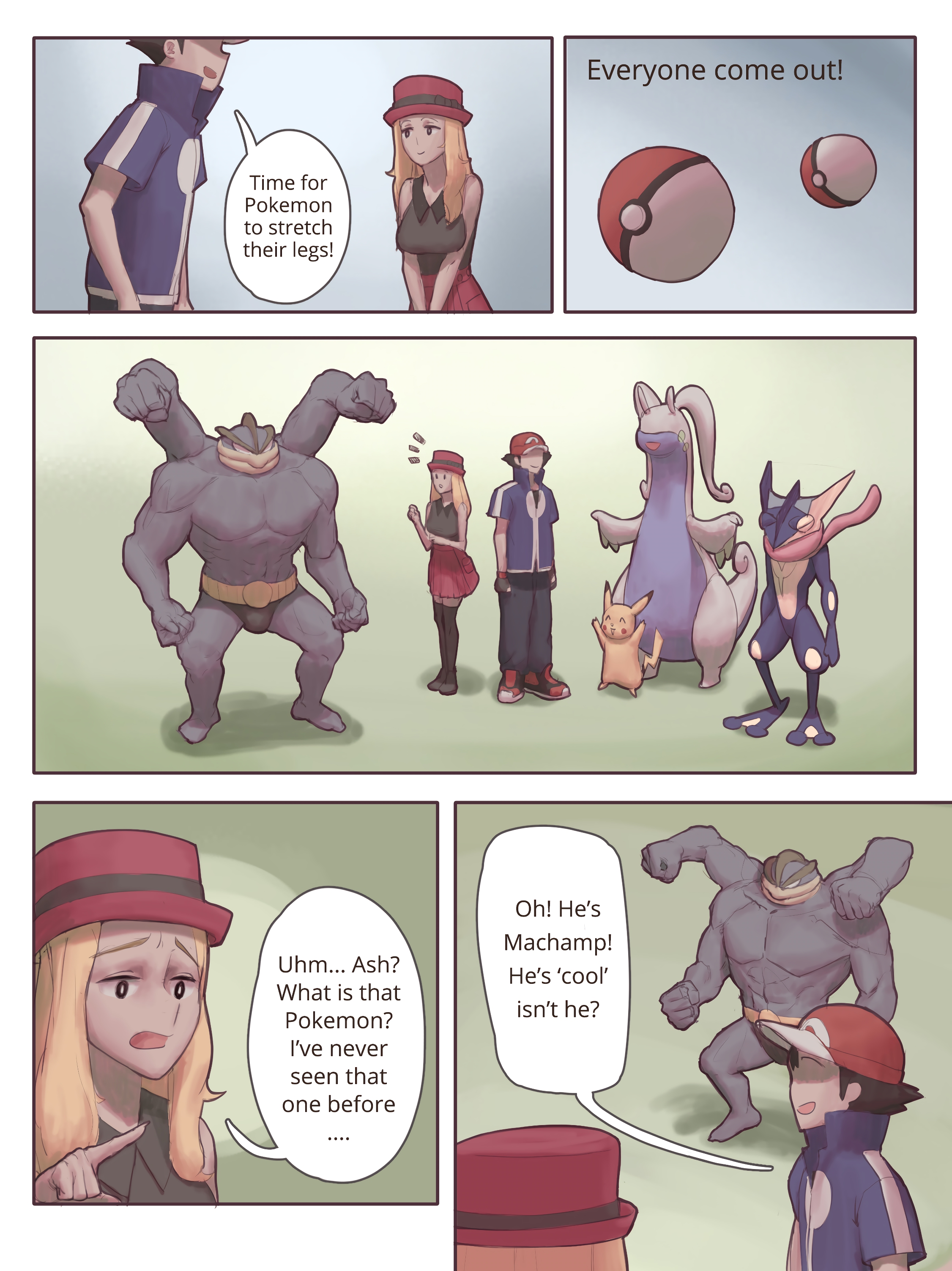 Post 4623998 Ashketchum Comic Goodra Greninja Machamp Pikachu Porkyman Porkymanxandy Serena 