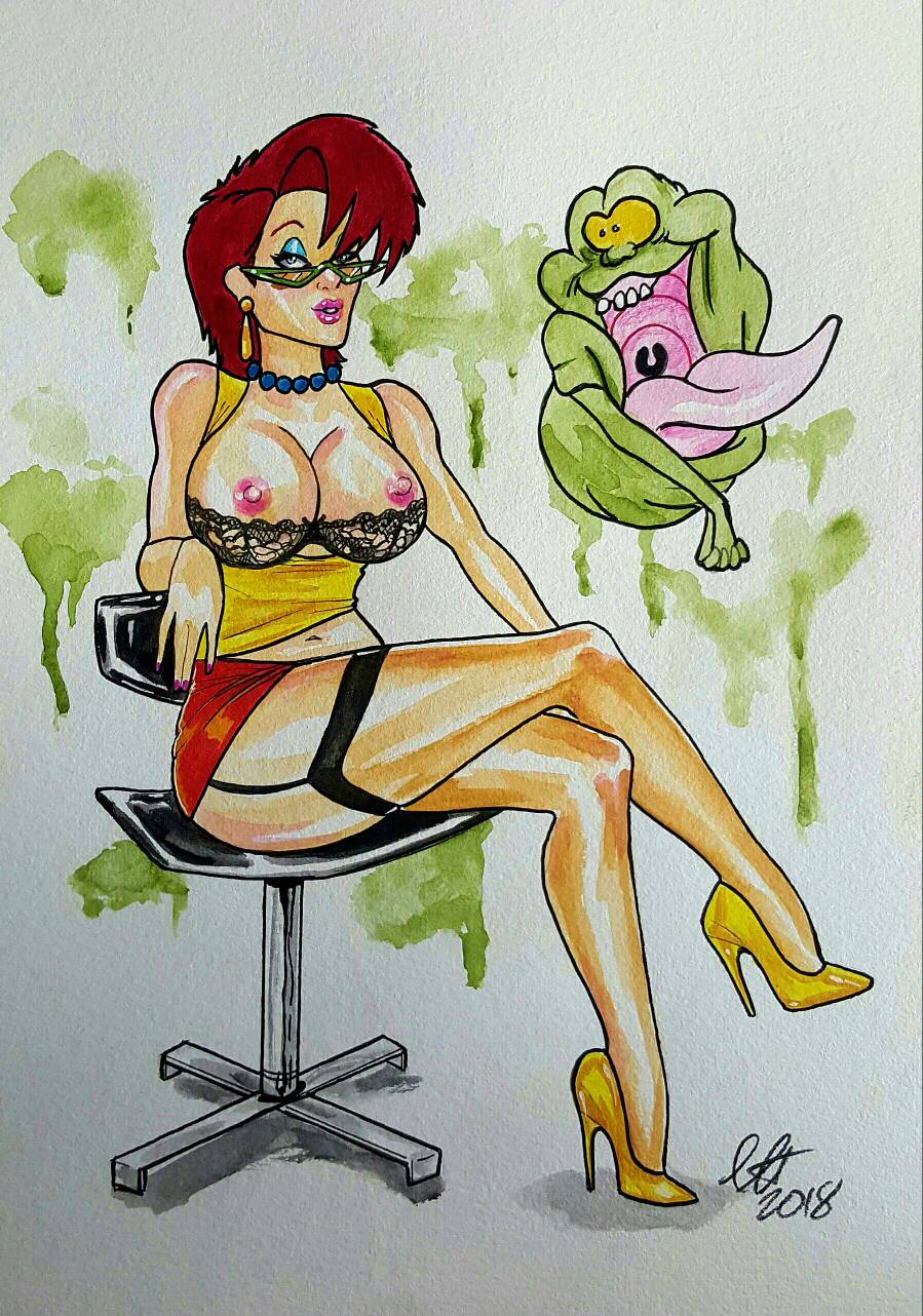 Ghostbusters Janine_Melnitz Slimer almostheroesart