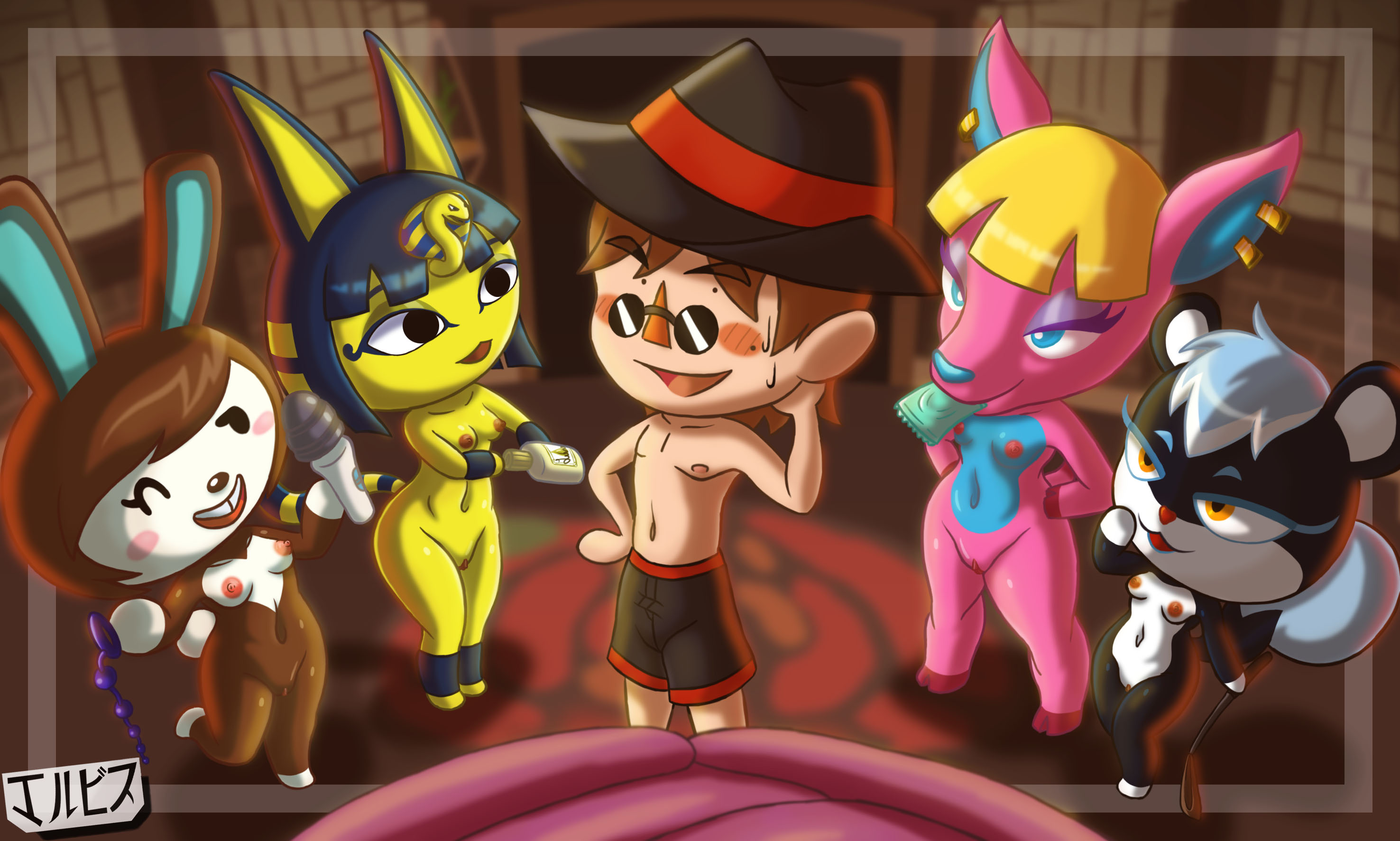 Animal_Crossing Animal_Crossing_Boy Ankha Carmen Fuchsia Jackintaro Tasha