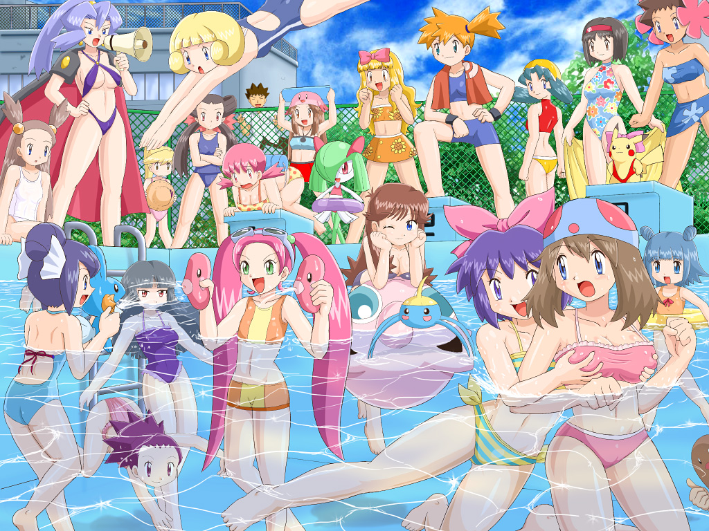 Ash_Ketchum Brock Chansey Clair Claire Diglett Erika Greta Janine Jasmine Jigglypuff Jovi Kelly Kirlia Leaf Liza_(Hoenn) Lovrina Luvdisc Marina May Misty Mudkip Phoebe Pikachu Porkyman Roxanne Sabrina Soara Surskit Whitney Yellow tagme