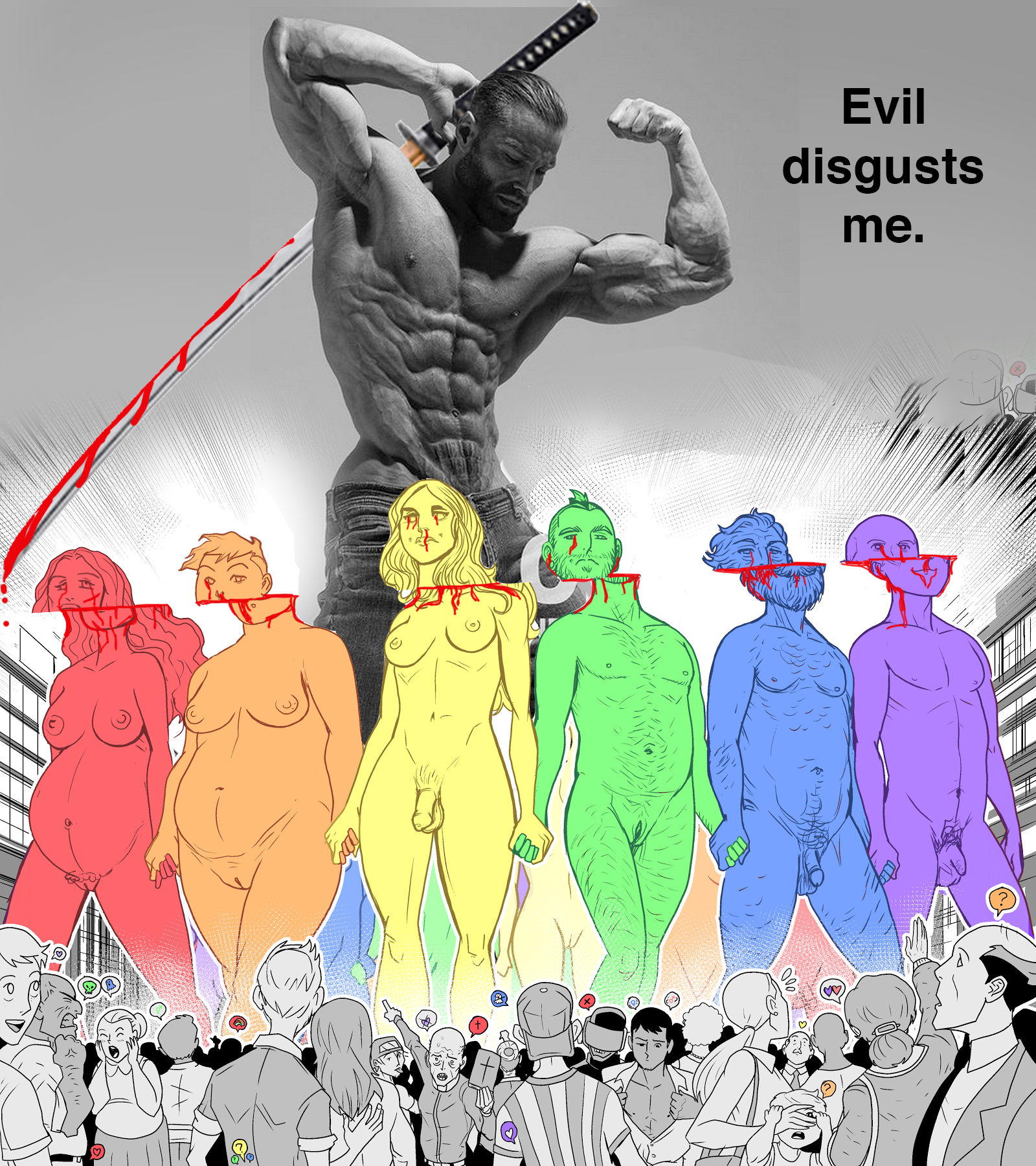 Post 5612043: Attack_on_Titan edit gay_pride gigachad meme