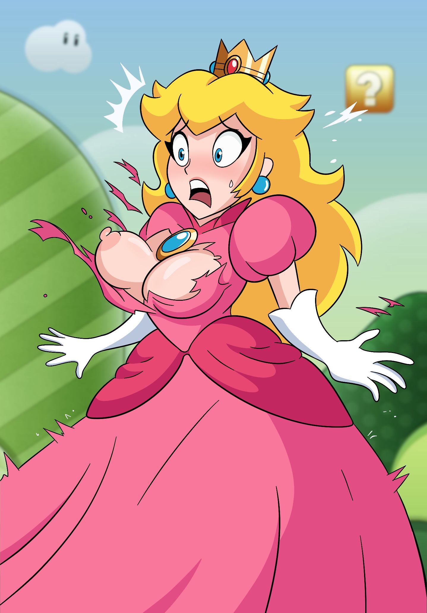 HauntedHouseArt Princess_Peach Super_Mario_Bros.