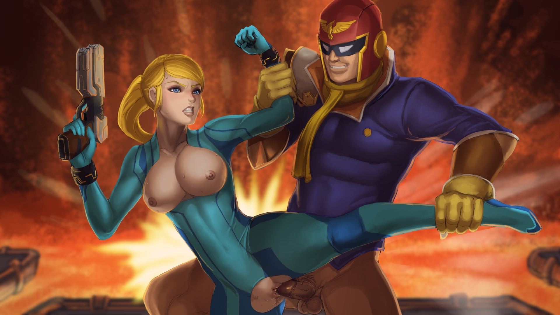 Captain_Falcon F-Zero Metroid Samus_Aran Super_Smash_Bros. crossover nesoun