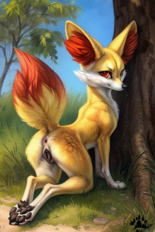 AI-generated Fennekin Porkyman