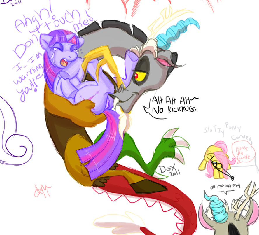 Discord Fluttershy Friendship_is_Magic My_Little_Pony Twilight_Sparkle Zeriara pandadox