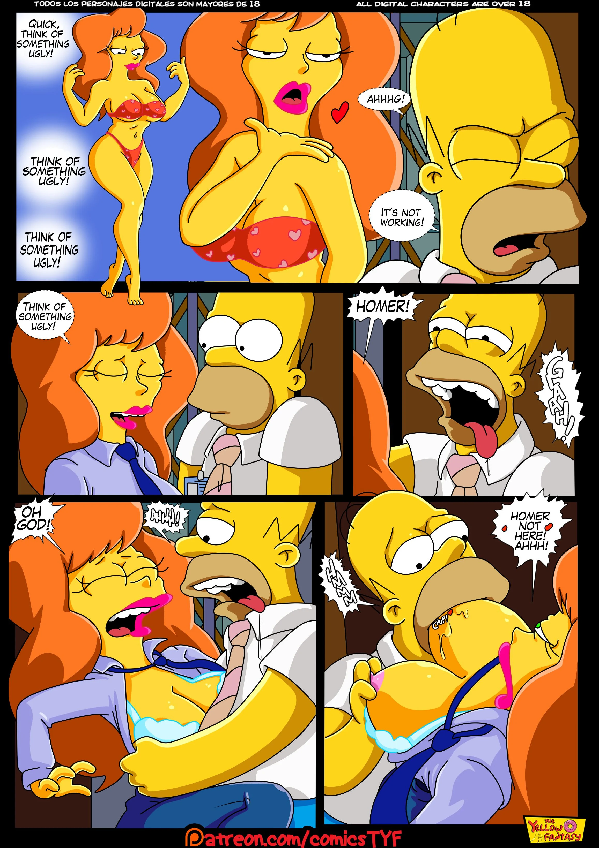 comic Homer_Simpson The_Simpsons The_Yellow_Fantasy Vercomicsporno