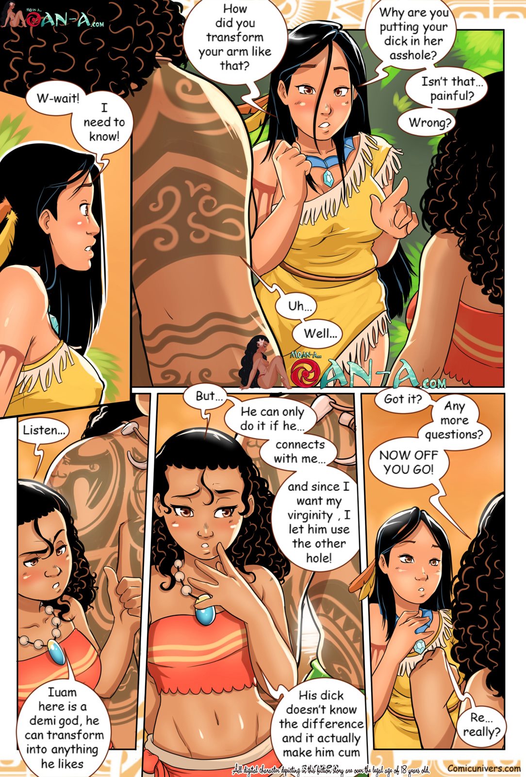 Post 2067622: comic crossover Maui Mini_Maui Moana Moana_Waialiki  Pocahontas Pocahontas_(1995_film)