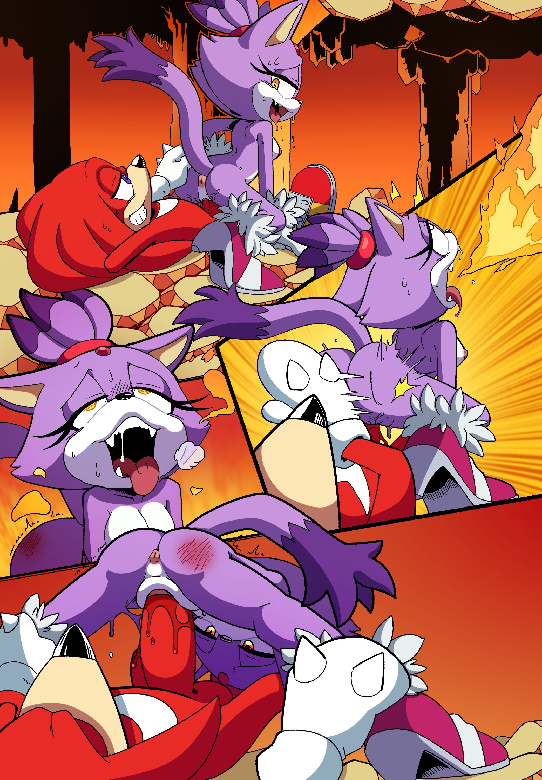 Blaze_the_Cat Knuckles_the_Echidna LeatherRuffian Sonic_the_Hedgehog_(series)