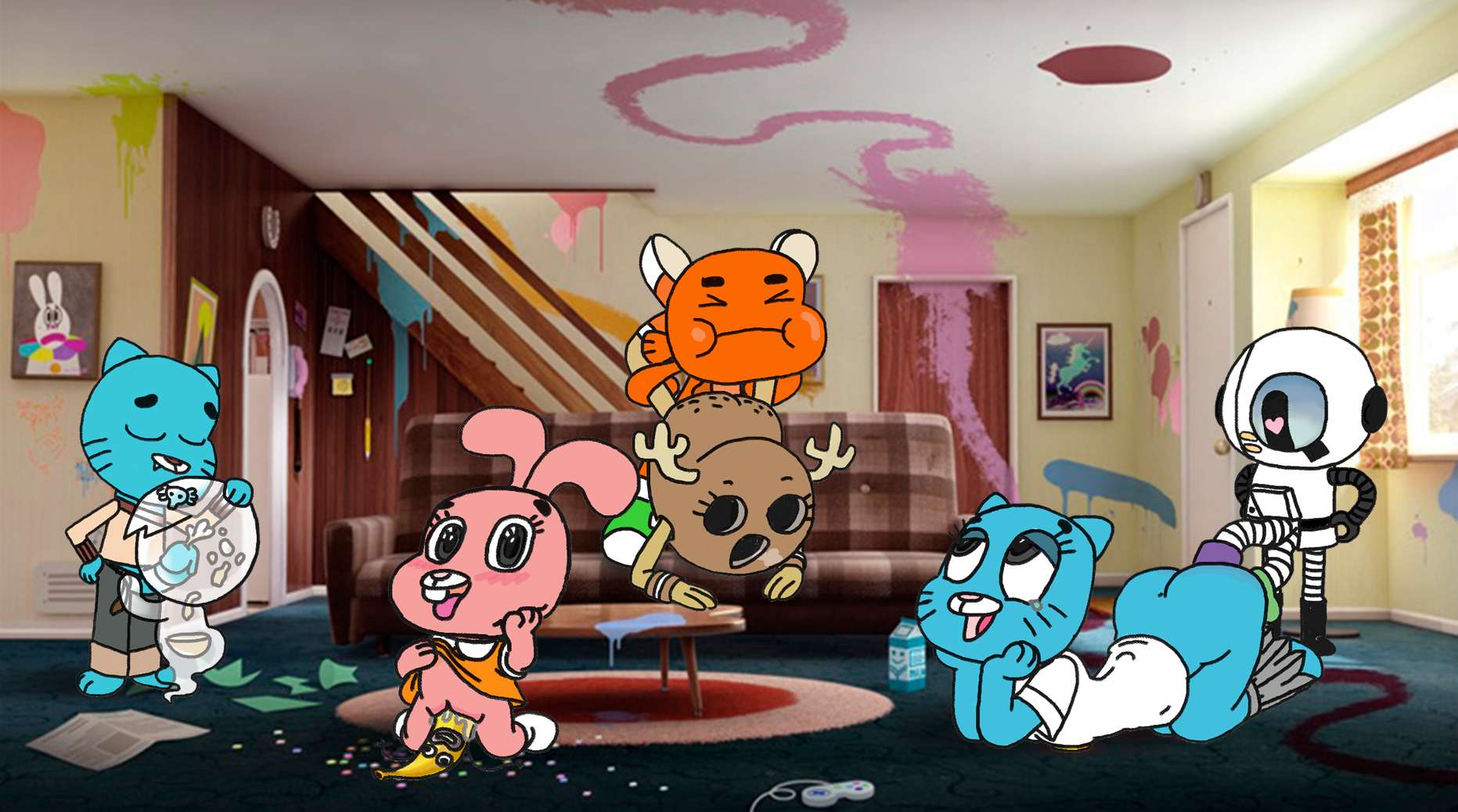 Post 1160921: Anais_Watterson Banana_Joe Bobert Carrie_Krueger  Darwin_Watterson Gumball_Watterson Nicole_Watterson Penny_Fitzgerald  The_Amazing_World_of_Gumball