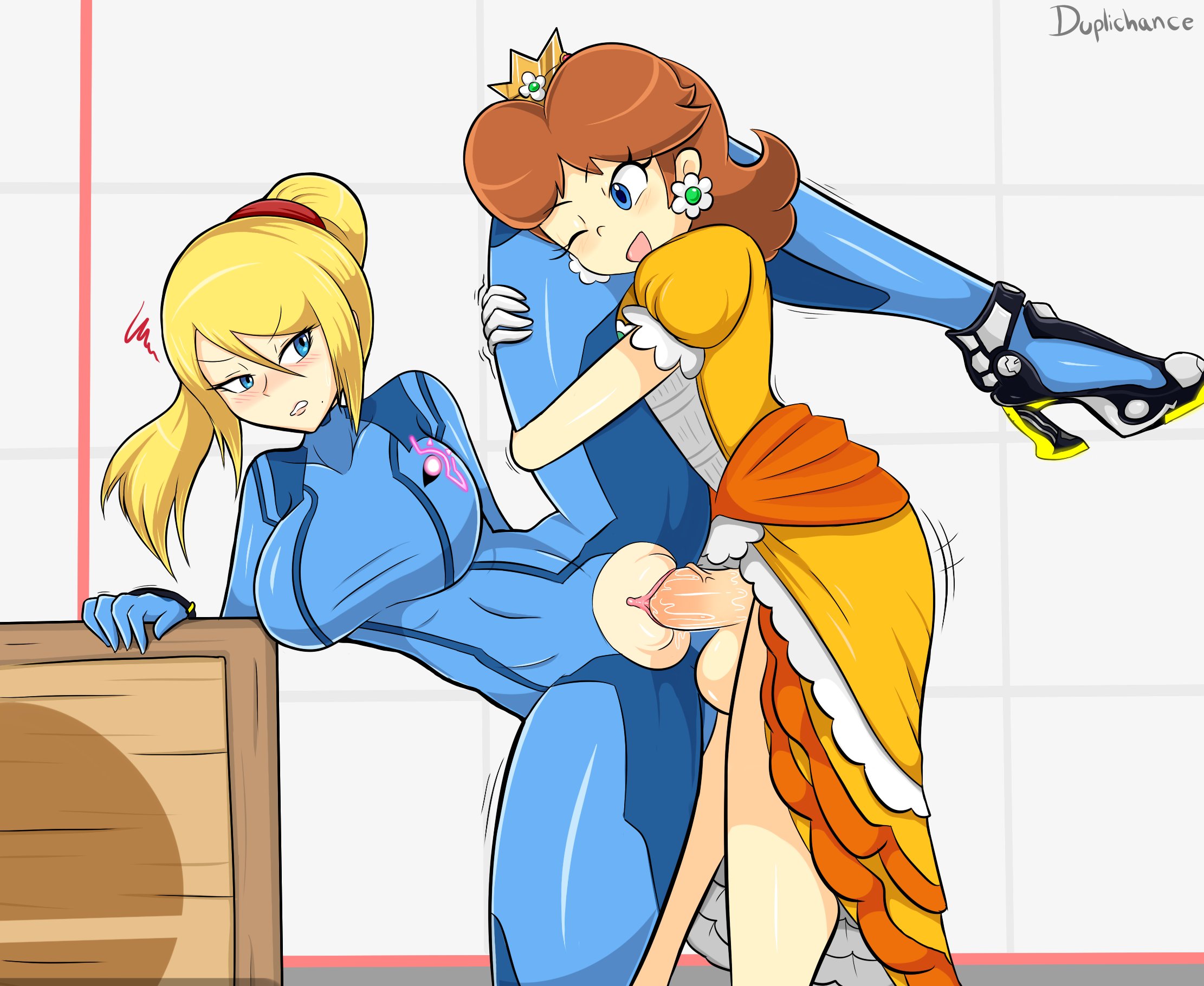 Duplichance Metroid Princess_Daisy Samus_Aran Super_Mario_Bros. Super_Smash_Bros. crossover