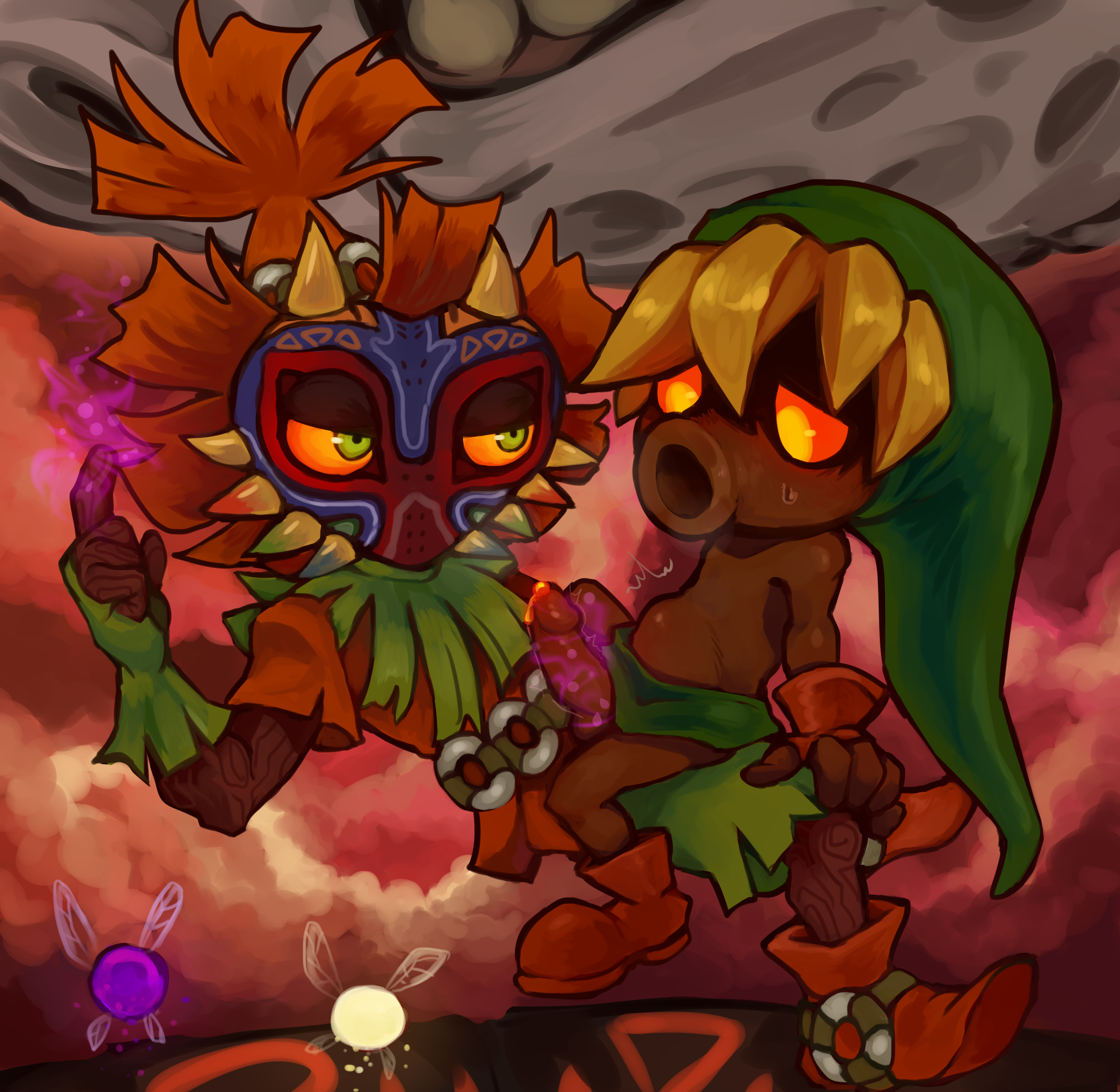 Deku_Link Deku_Scrub Legend_of_Zelda Link MadDogFan Majora's_Mask Skull_Kid