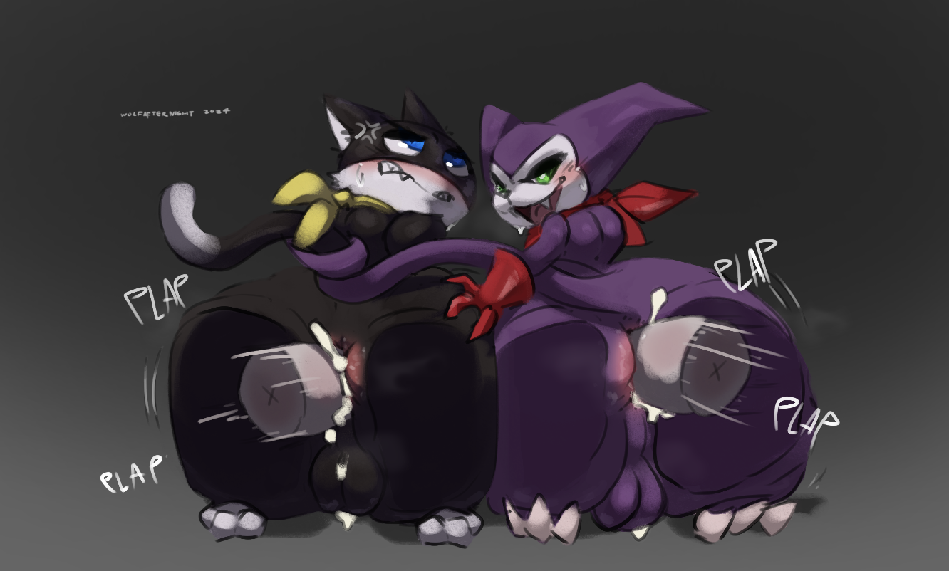 Digimon Impmon Morgana Persona_5 crossover dreamywolfdd