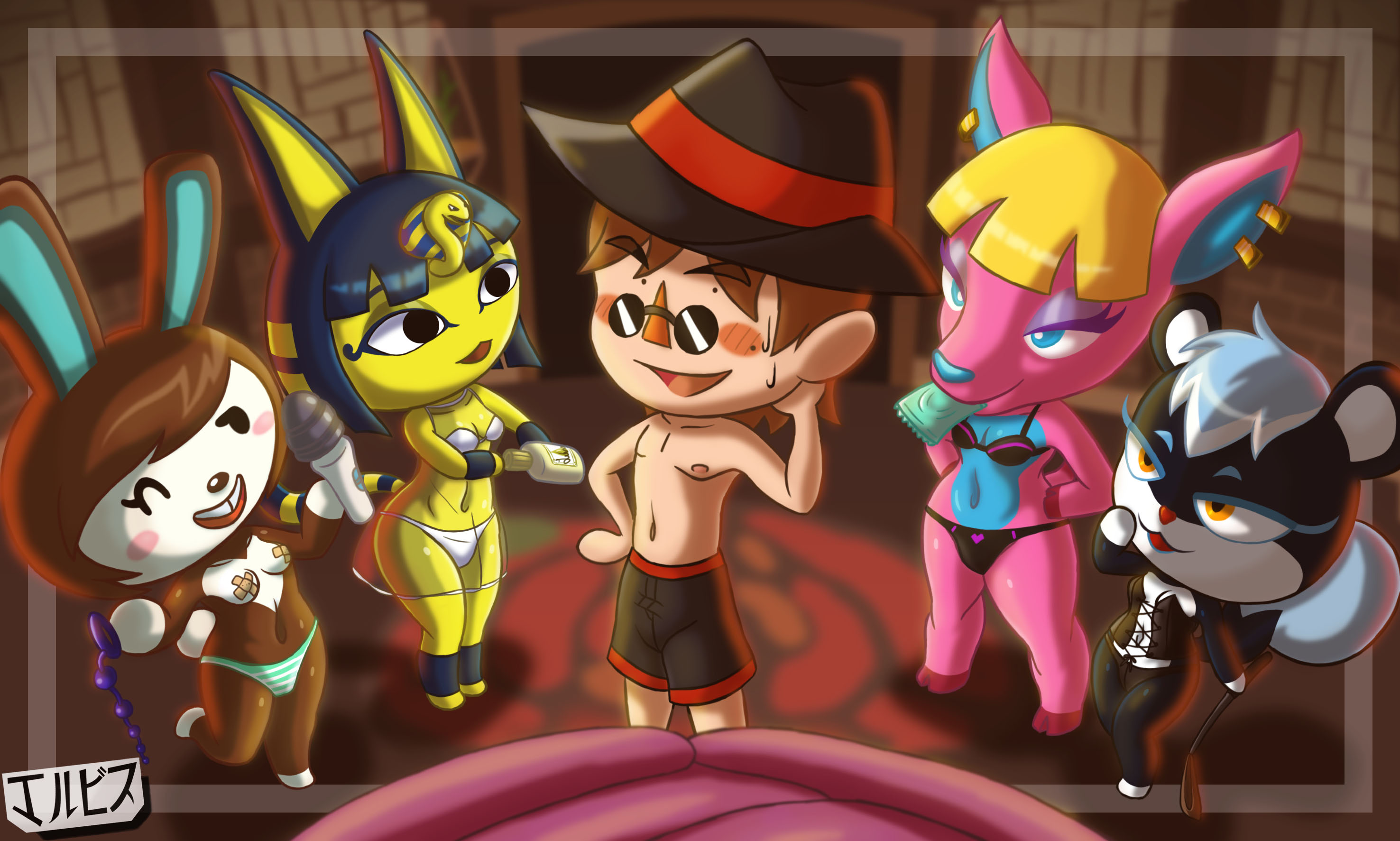 Animal_Crossing Animal_Crossing_Boy Ankha Carmen Fuchsia Jackintaro Tasha