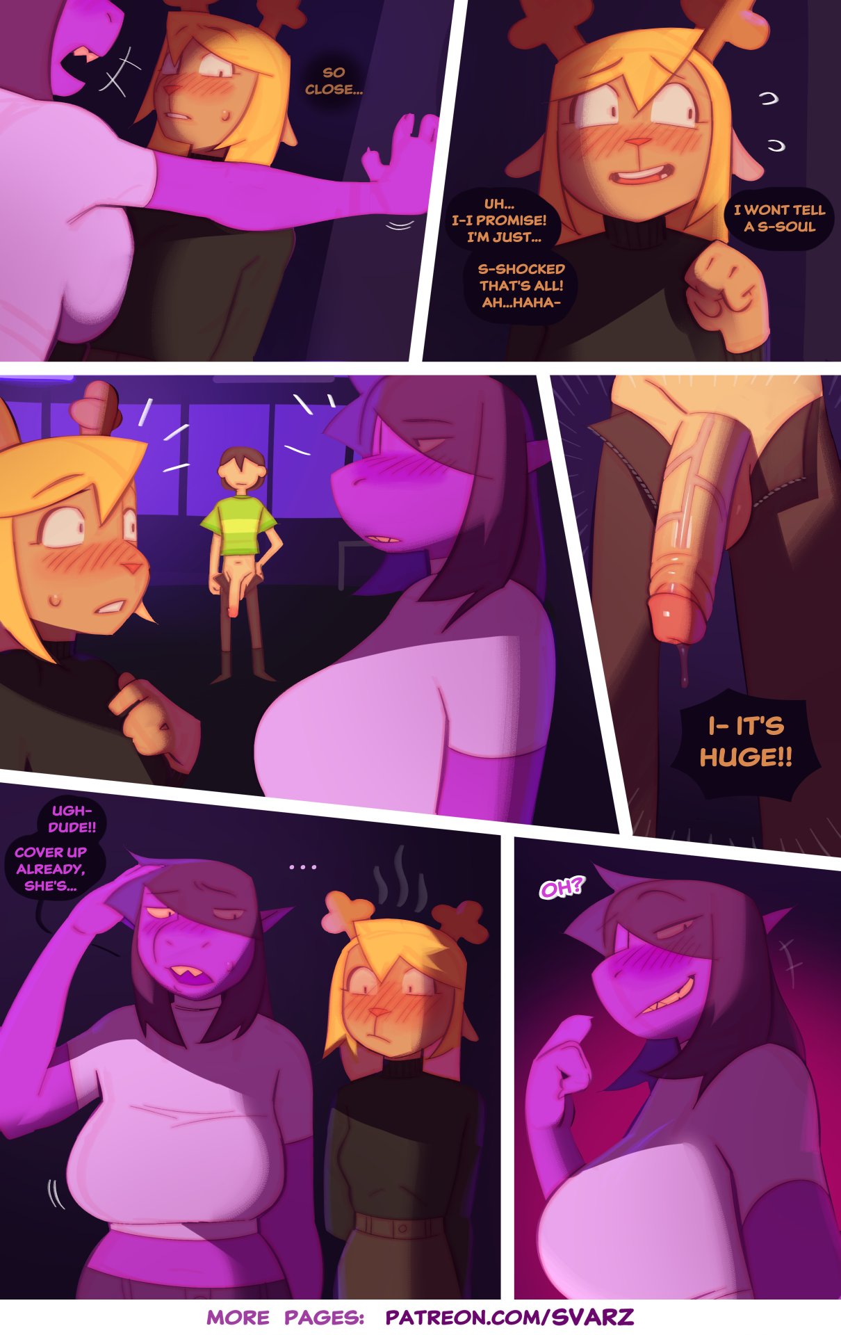 Deltarune Kris_Dreemurr Noelle_Holiday Susie Svarzye comic