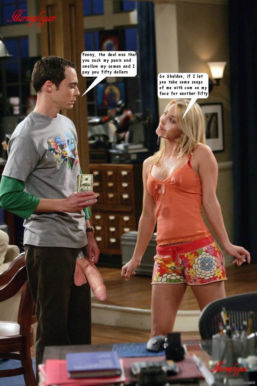 Post 3738392 Fakes Harveylogan Jimparsons Kaleycuoco Penny Sheldoncooper Thebigbangtheory 