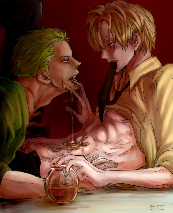 One Piece Yaoi - Zoro Fucks Sanji in his Bed - нанж.рф