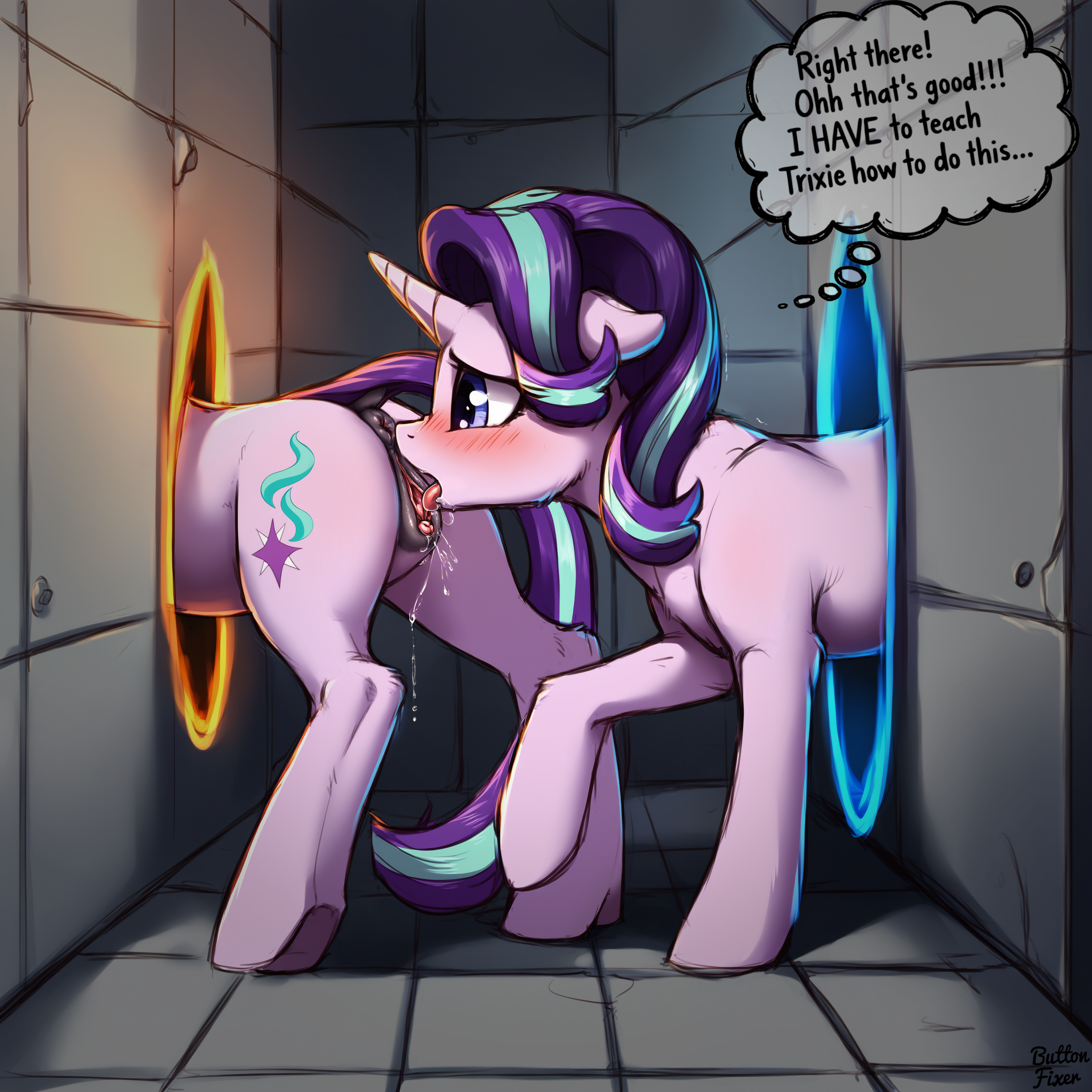 AI-generated Friendship_is_Magic My_Little_Pony Portal Starlight_Glimmer crossover