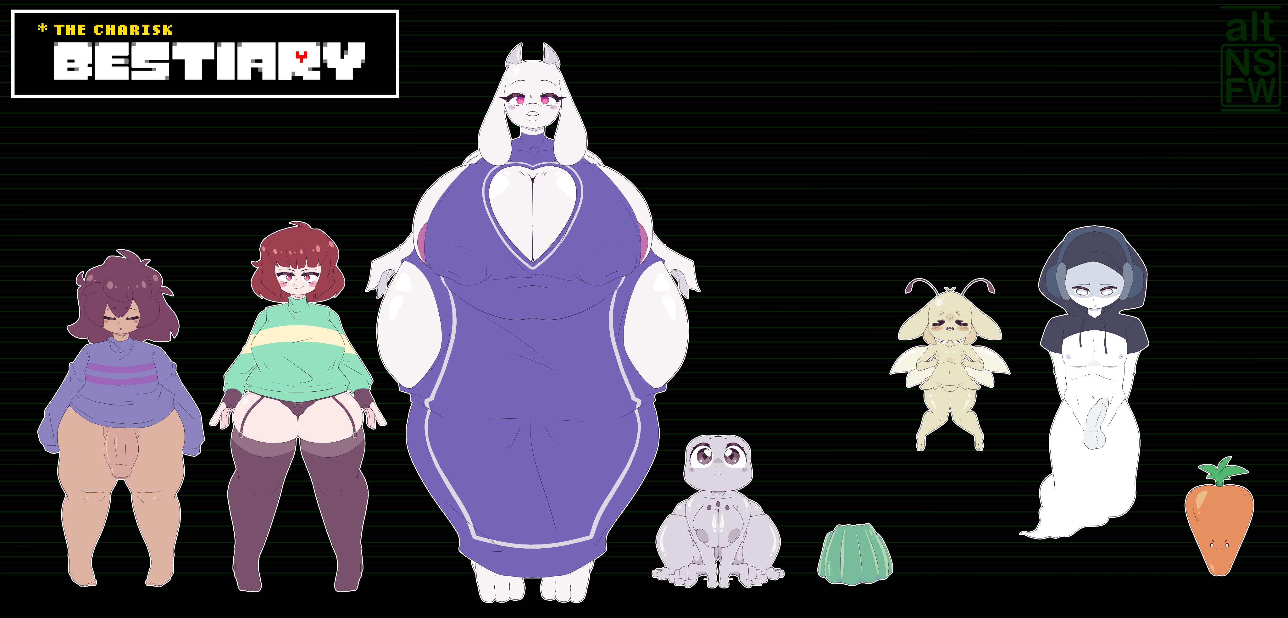 AltNSFW Chara Frisk Froggit Moldsmal Napstablook Toriel Undertale Vegetoid Whimsun