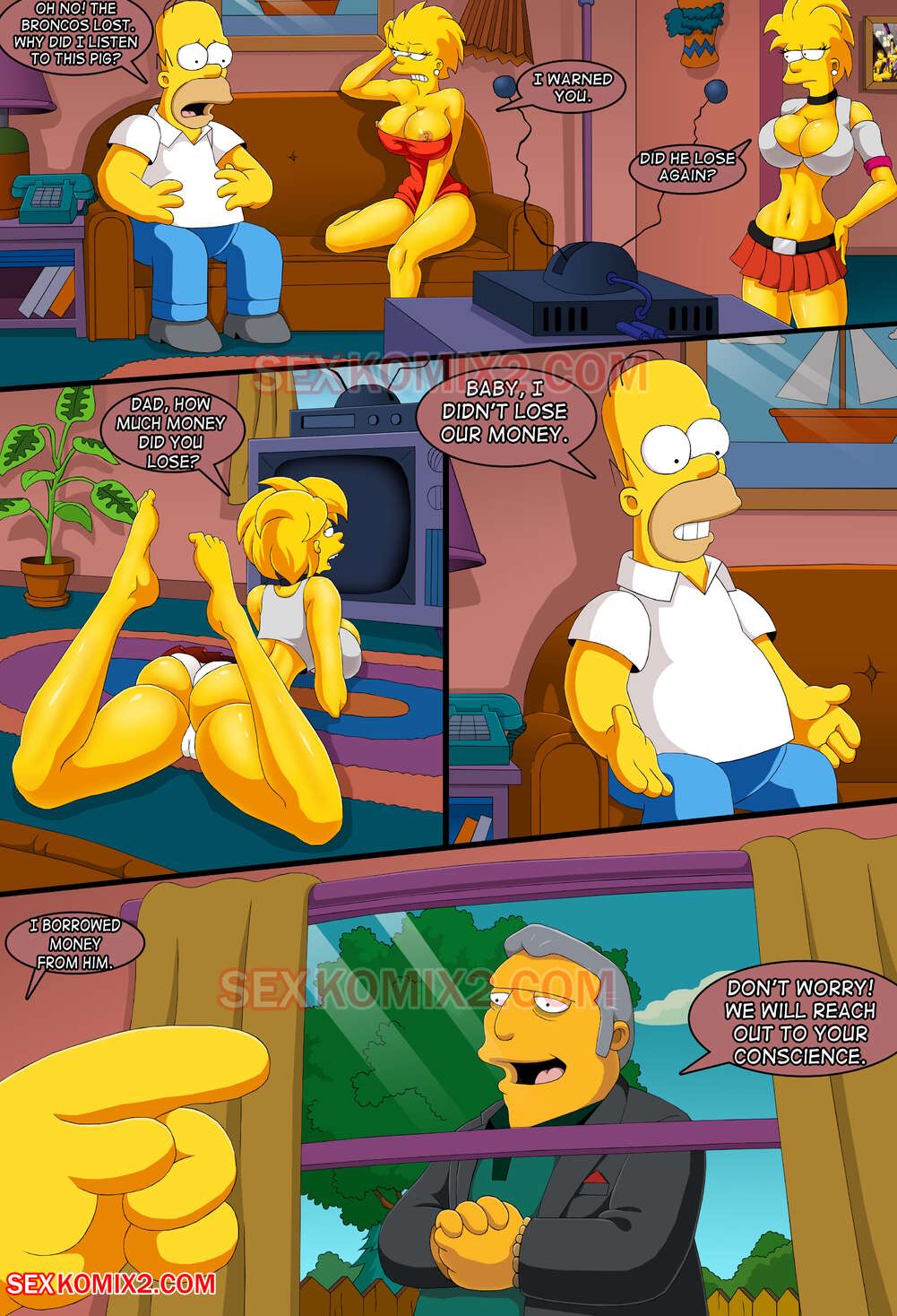 Fat_Tony Homer_Simpson Lisa_Simpson Maggie_Simpson SexKomix The_Simpsons