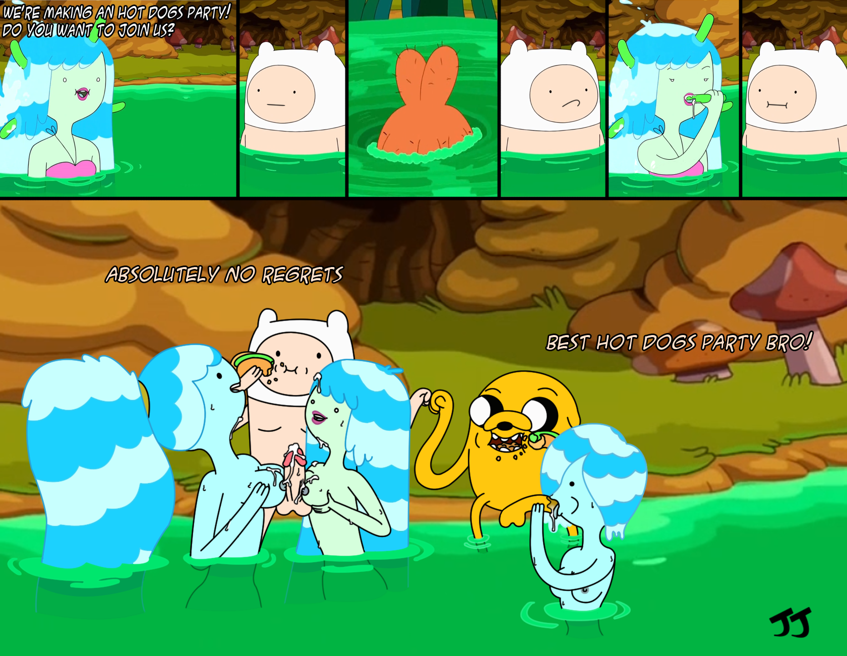 Adventure_Time Denise Finn_the_Human Jake_the_Dog Jonnyjonnino Water_nymph