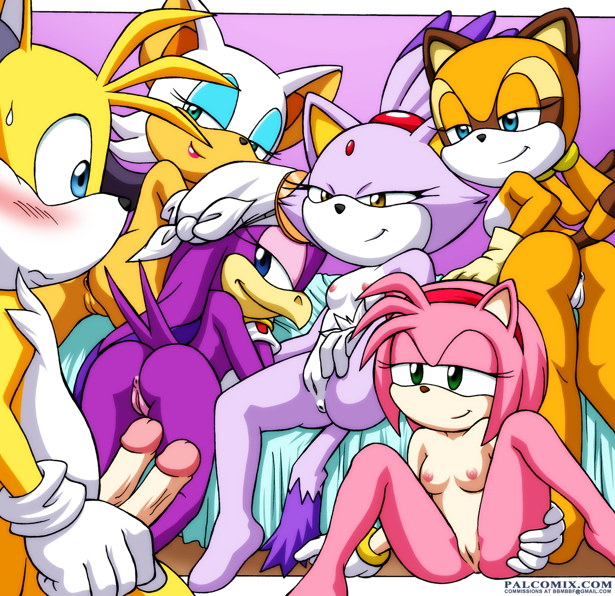 Amy_Rose Blaze_the_Cat Marine_the_Raccoon PalComix Rouge_the_Bat Sonic_the_Hedgehog_(series) Tails Wave_the_Swallow