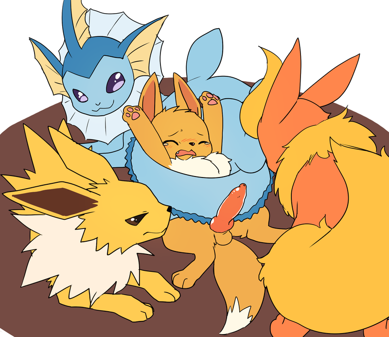 Post 1974393 Eevee Flareon Jolteon Manmosumarimo Porkyman Vaporeon