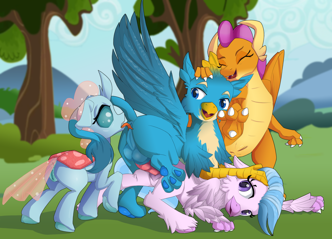 Friendship_is_Magic Gallus My_Little_Pony Ocellus OhOhOkapi Silverstream Smolder