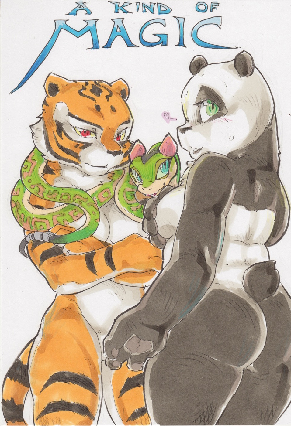 Kung_Fu_Panda Master_Tigress Master_Viper Po_Ping Rule_63 comic daigaijin