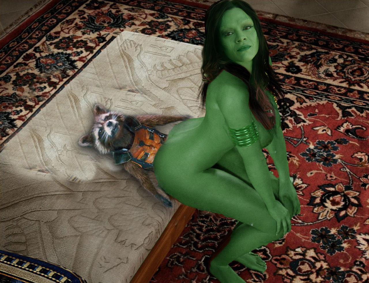 Post 1431008 Fakes Gamora Guardians Of The Galaxy Marvel Rocket Raccoon Zoe Saldana