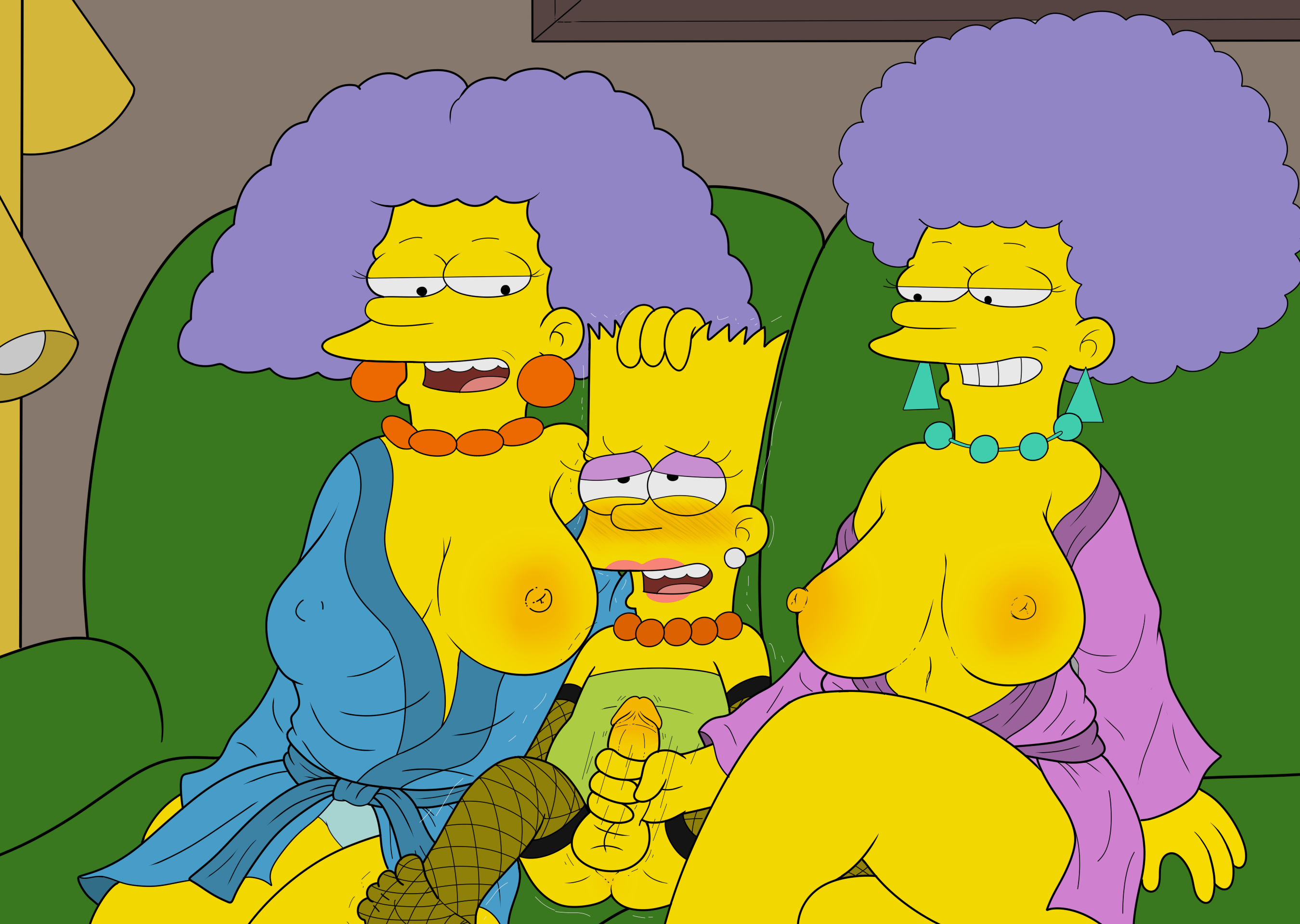 Bart_Simpson DXT91 Patty_Bouvier Selma_Bouvier The_Simpsons comic