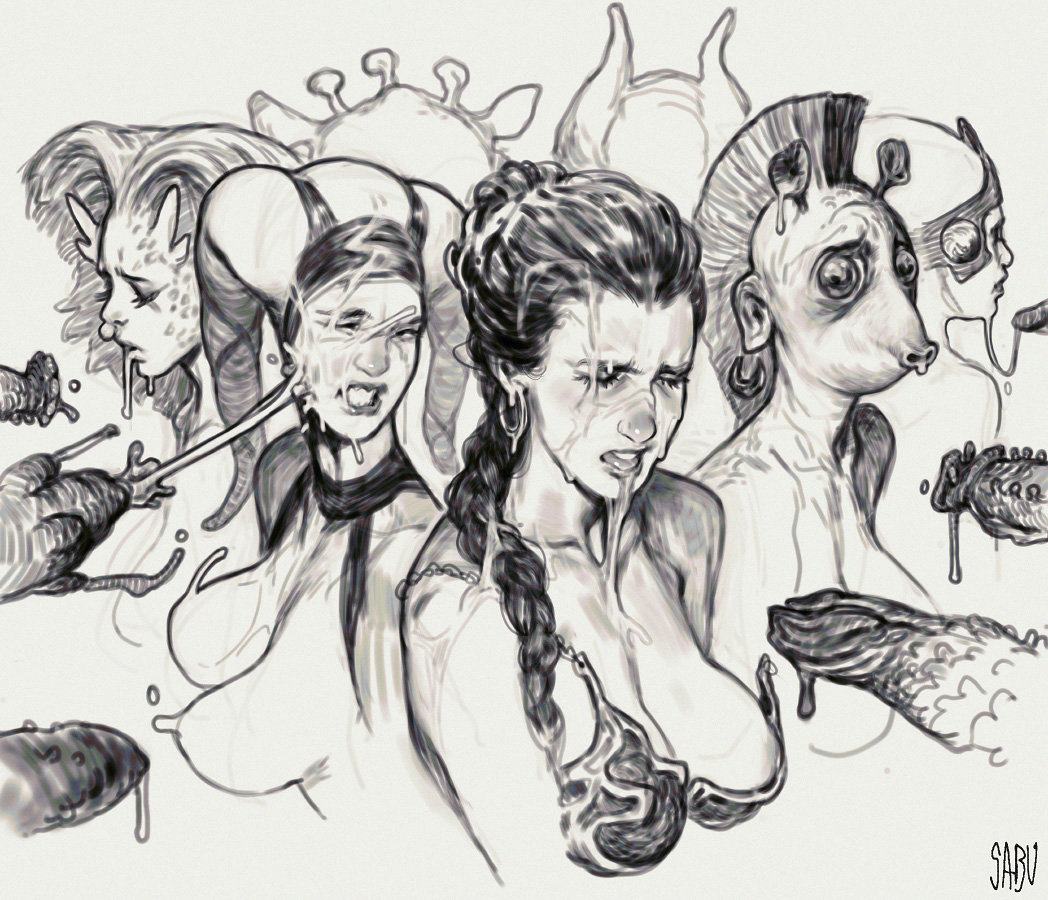 Greeata_Jendowanian Oola Princess_Leia_Organa Rystall_Sant Sabudenego Star_Wars Twi'lek rodian tagme theelin