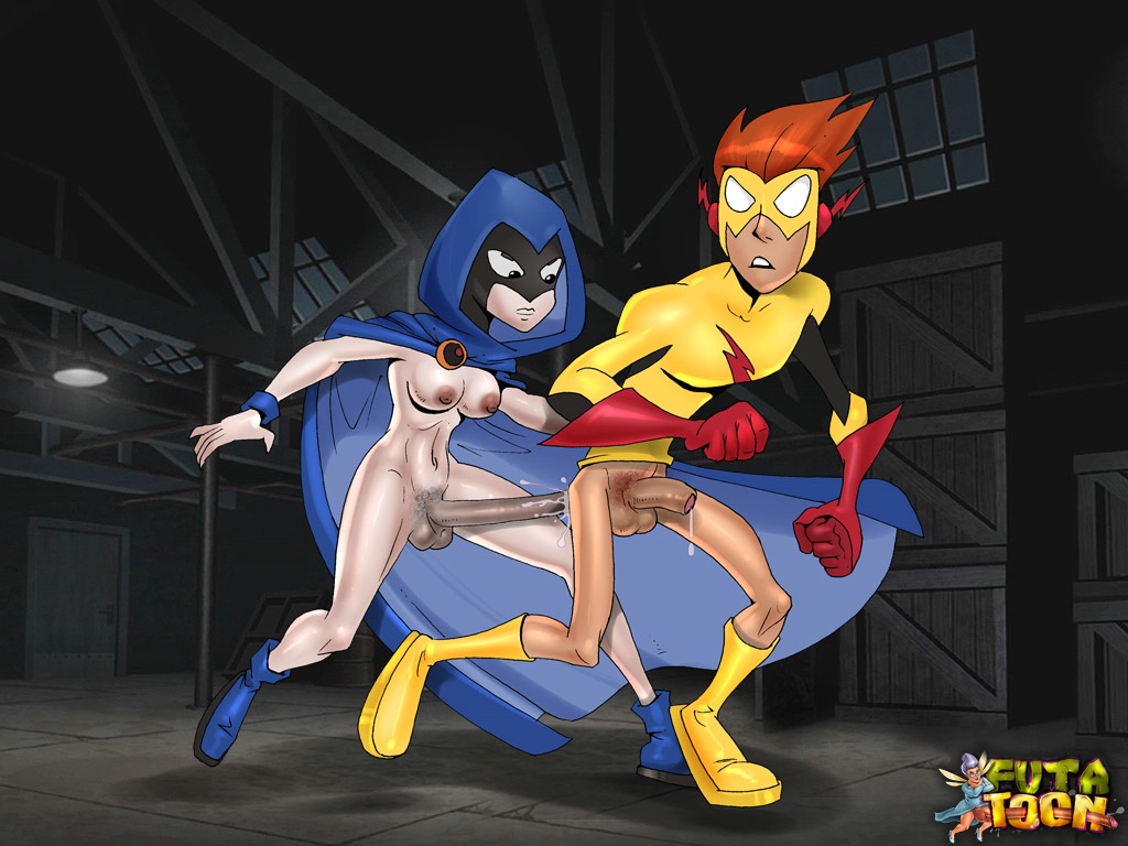 Post 1127282: DC futa-toon Kid_Flash Raven Teen_Titans