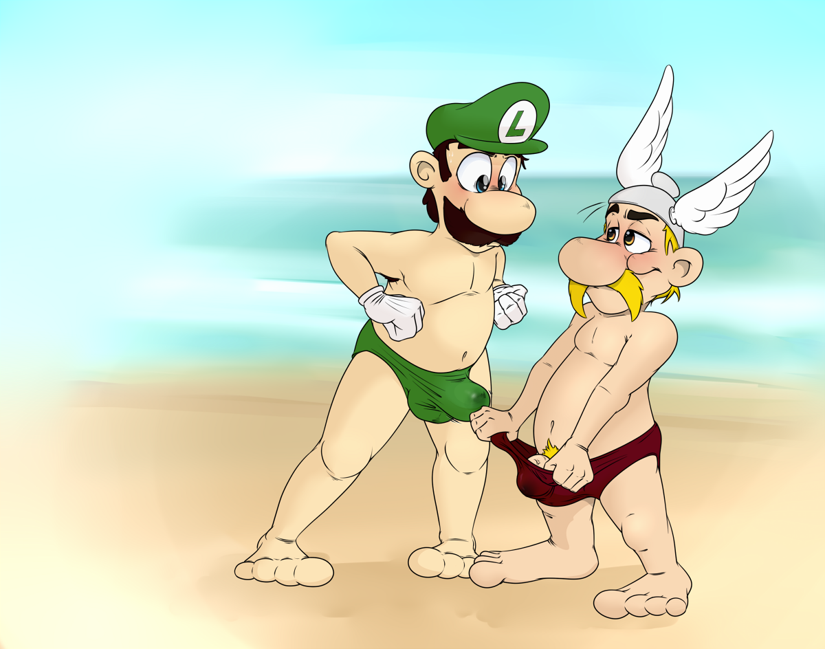 Asterix Asterix_and_Obelix Luigi Neenya Super_Mario_Bros. The_Adventures_of_Asterix crossover