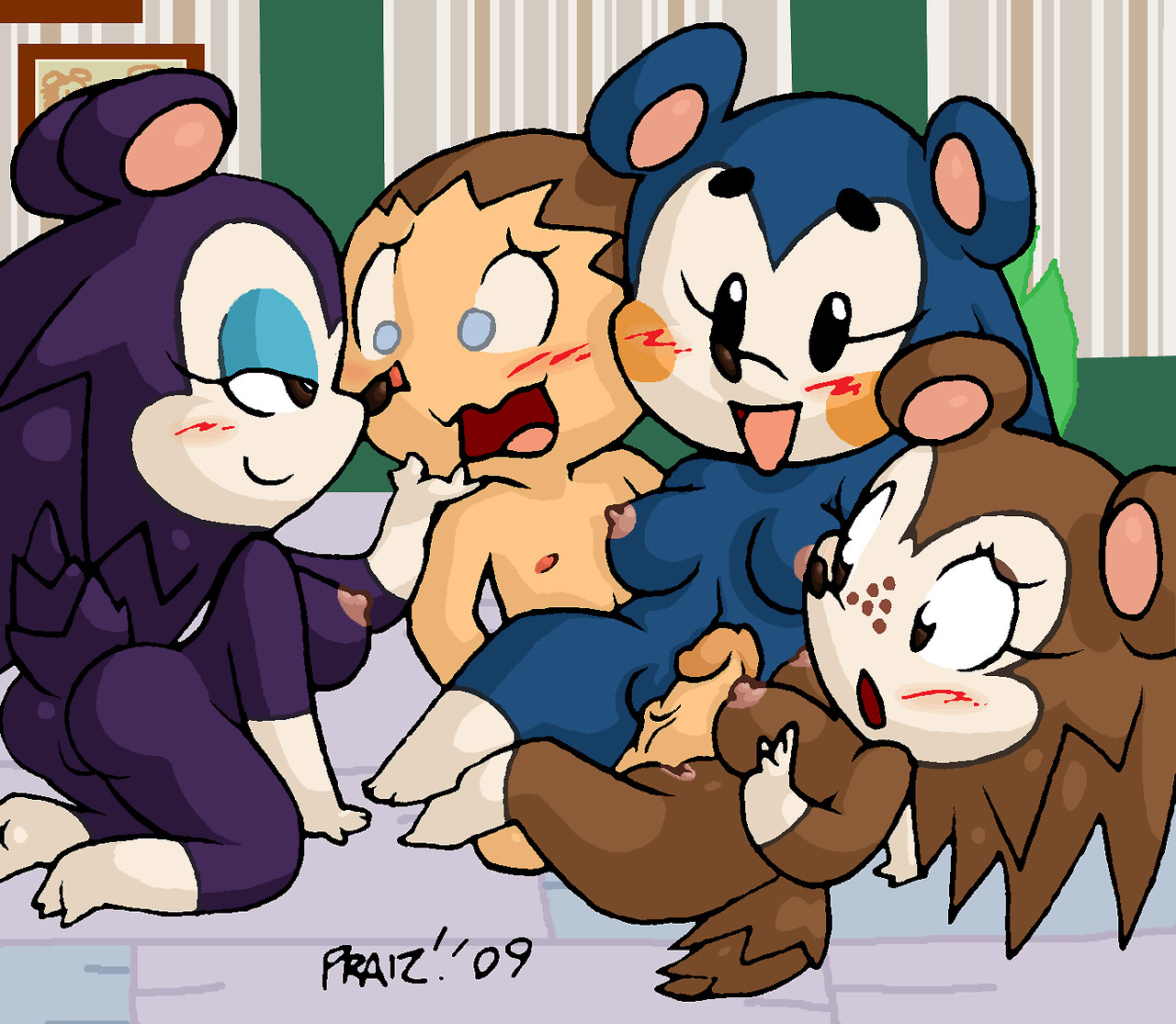 Animal_Crossing Animal_Crossing_Boy Labelle_Able Mabel_Able Sable_Able praiz