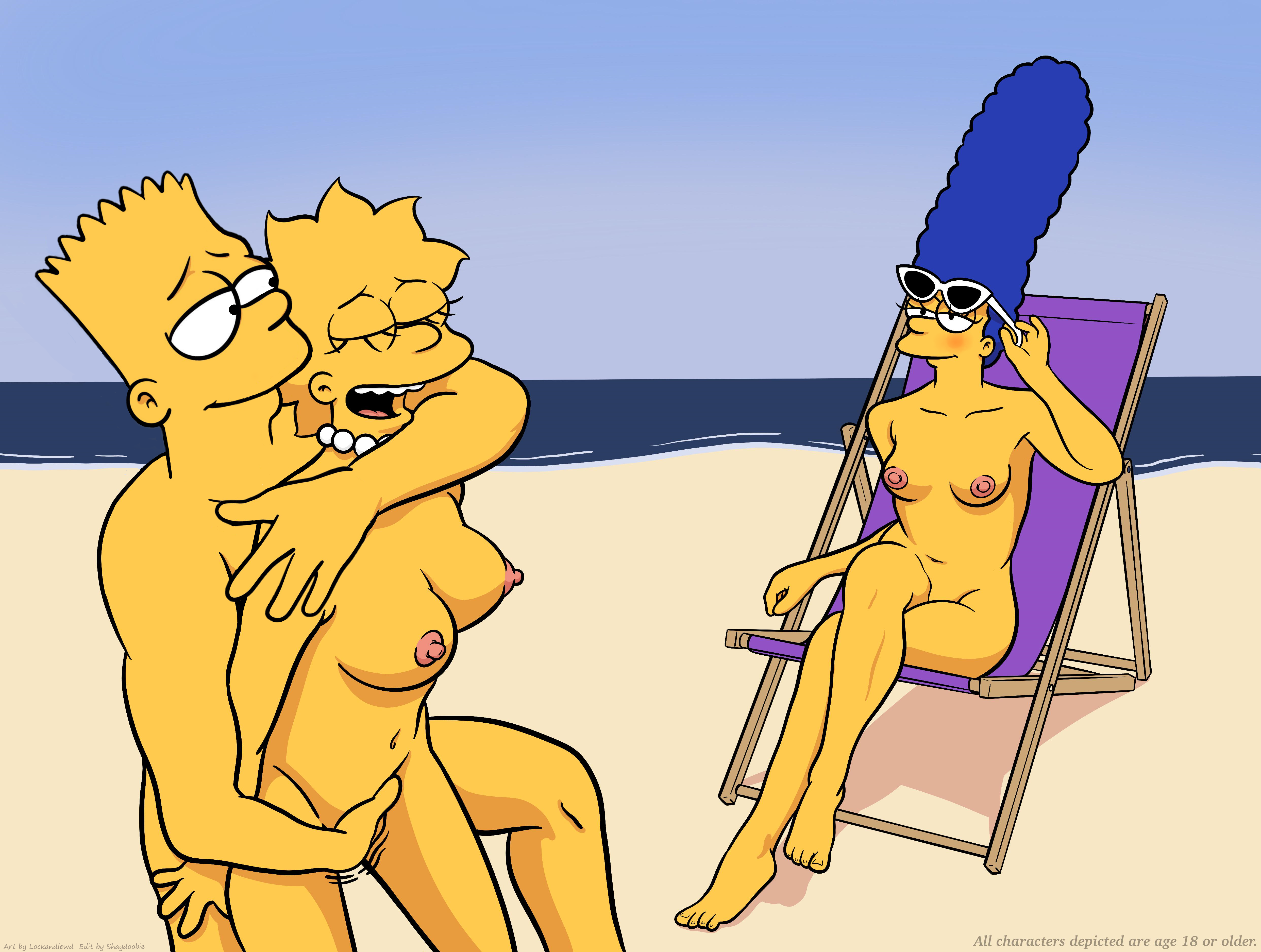 Bart_Simpson Lisa_Simpson Marge_Simpson The_Simpsons edit lockandlewd