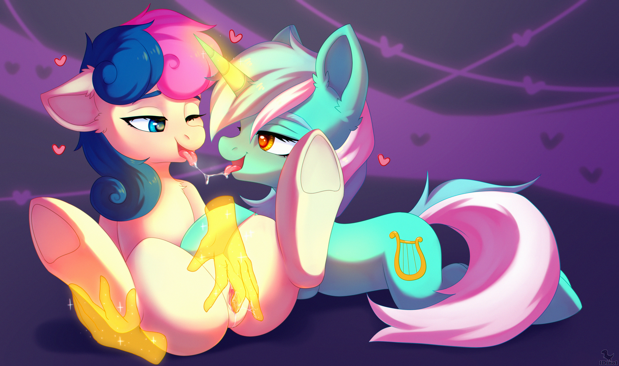 Bonbon DinoAlpaka Friendship_is_Magic Lyra_Heartstrings My_Little_Pony