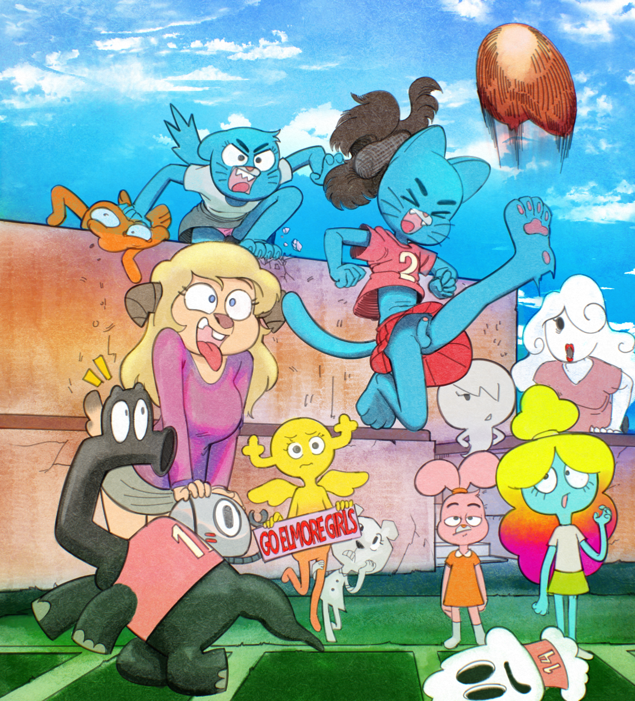 Anais_Watterson Carrie_Krueger D-rock Darwin_Watterson Gumball_Watterson Nicole_Watterson Penny_Fitzgerald Rachael Teri The_Amazing_World_of_Gumball Yuki_Yoshida