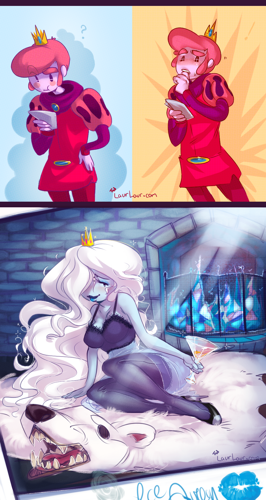 Adventure_Time Ice_Queen LaurLaur Prince_Gumball