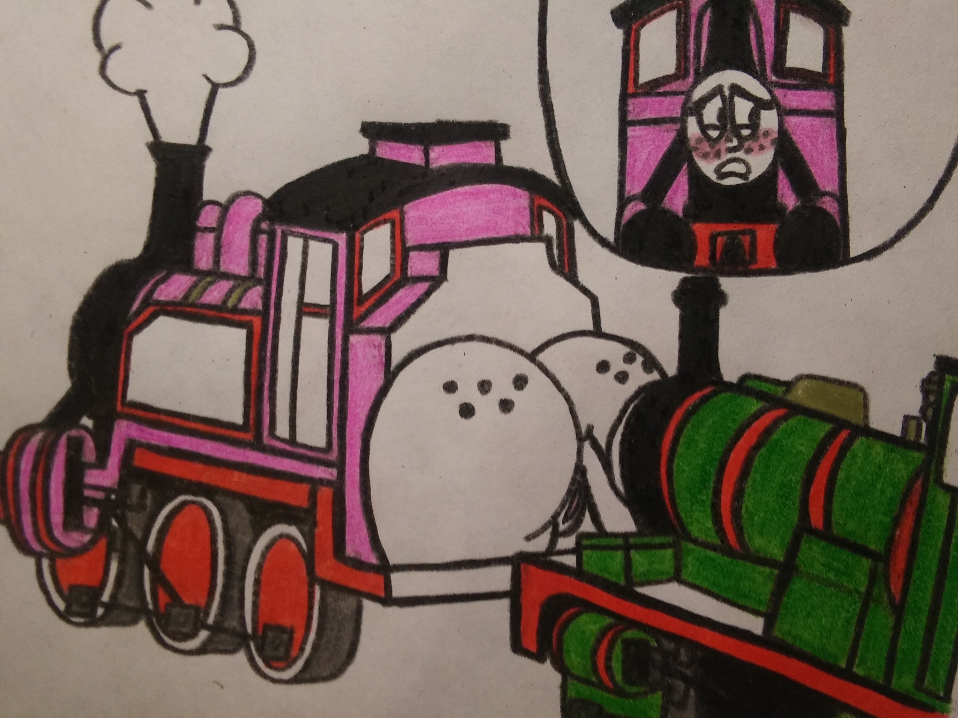 Post 2916945: Cebolla12 Percy_The_Small_Engine Rosie_the_Pink_Engine  Thomas_and_Friends