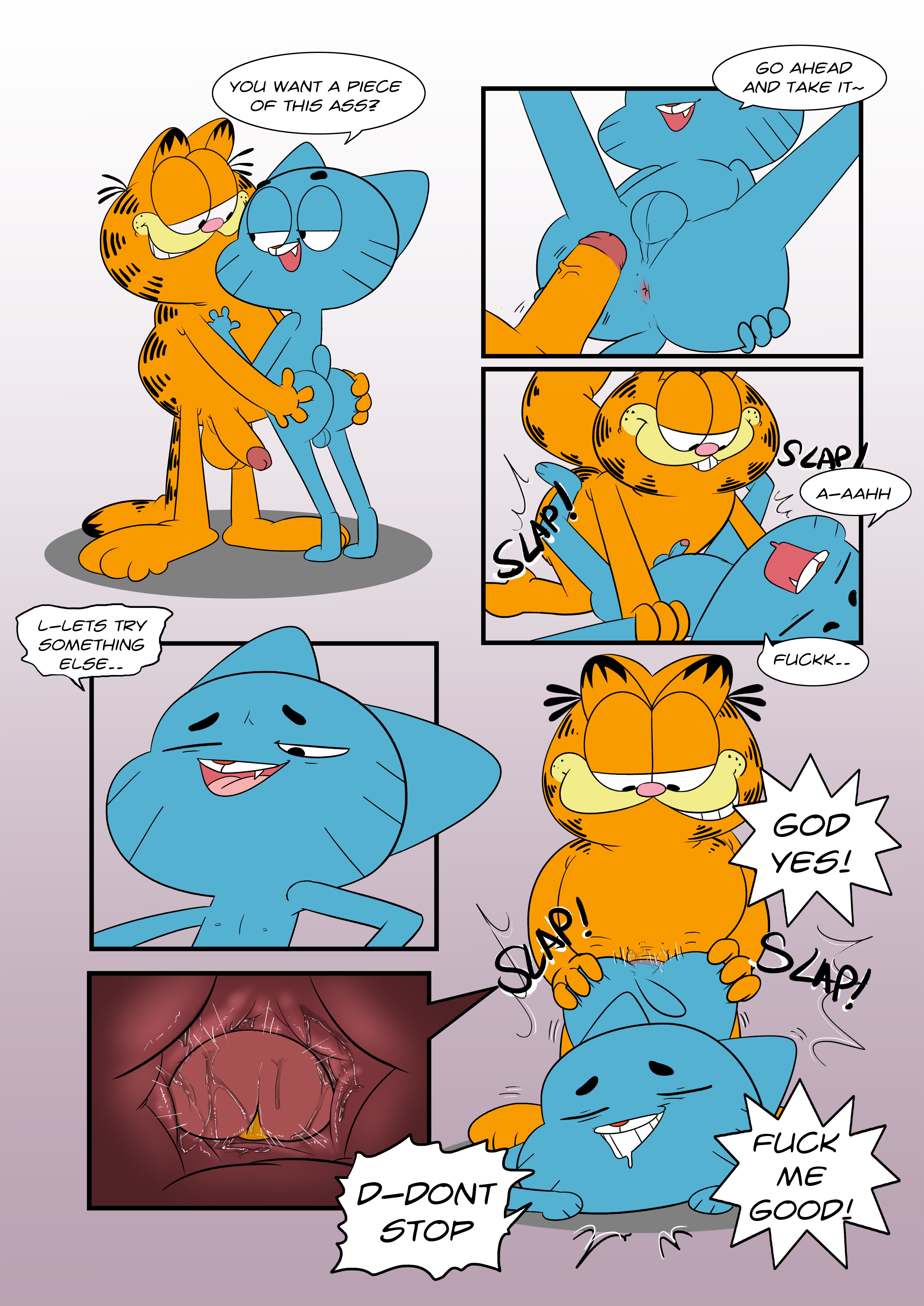 Post 1347958: comic crossover Garfield Garfield_(character)  Gumball_Watterson JerseyDevil The_Amazing_World_of_Gumball