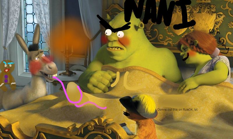 Cartoon Donkeys With Dicks - Post 1267716: Donkey Gingerbread_Man Ogress_Fiona Princess_Fiona Puss  Puss_in_Boots Shrek Shrek_(series)