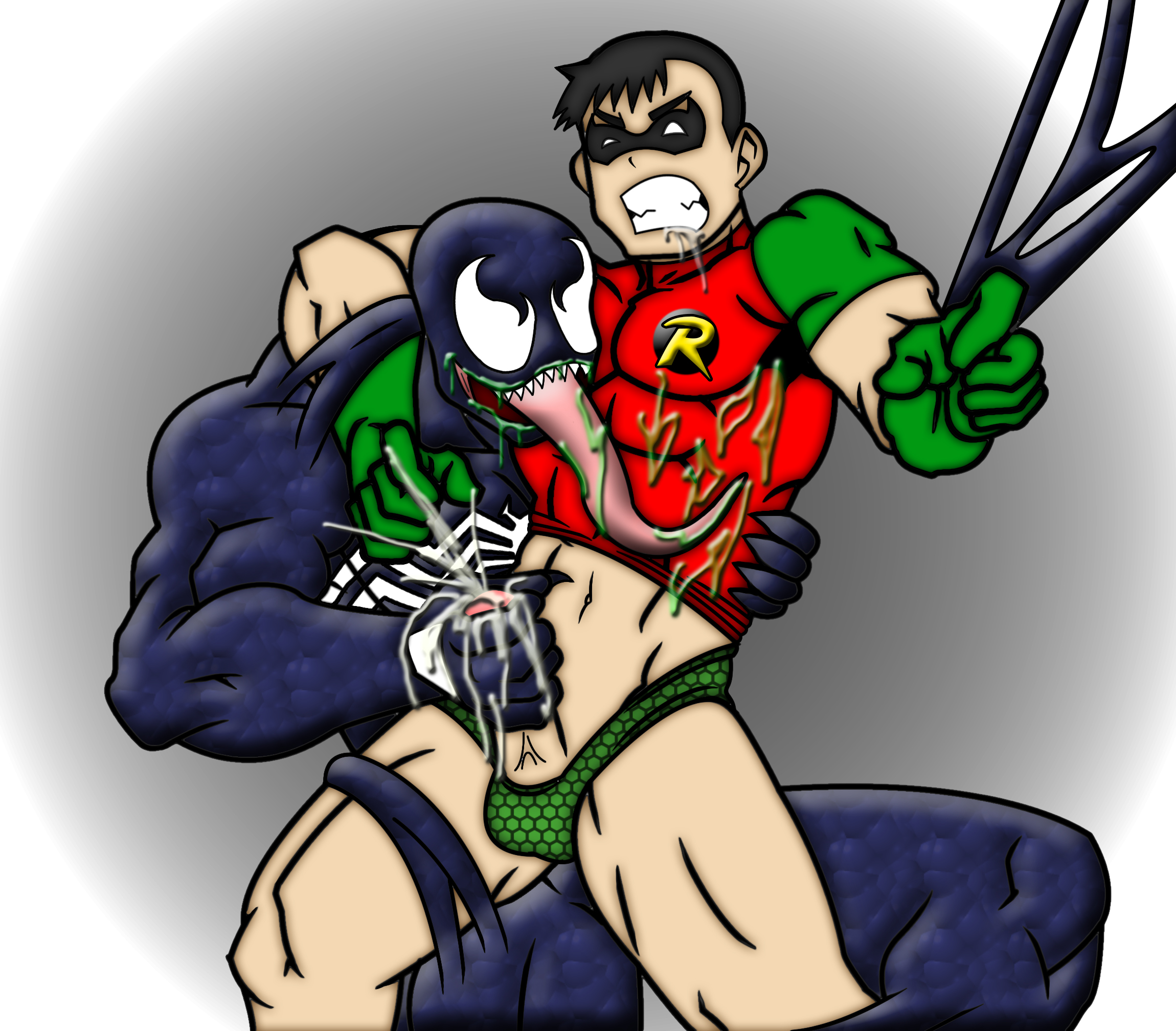 Post 1262671: Batman_(series) crossover DC Dick_Grayson Eddie_Brock Marvel  Robin Spider-Man_(series) Venom