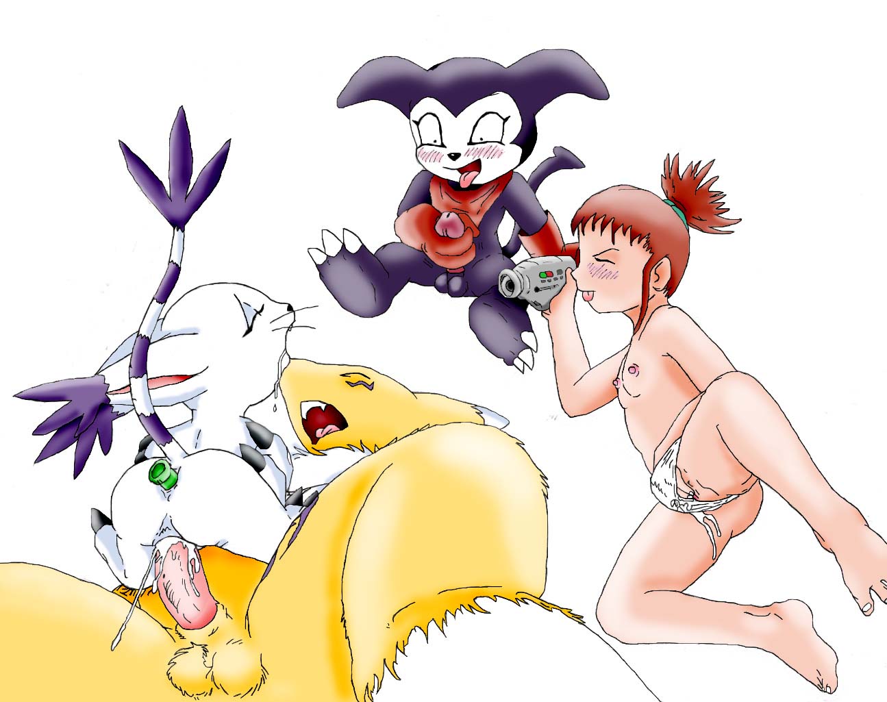 Asthexiancal Digimon Digimon_Tamers Gatomon Impmon MewtwoX Renamon Rika_Nonaka