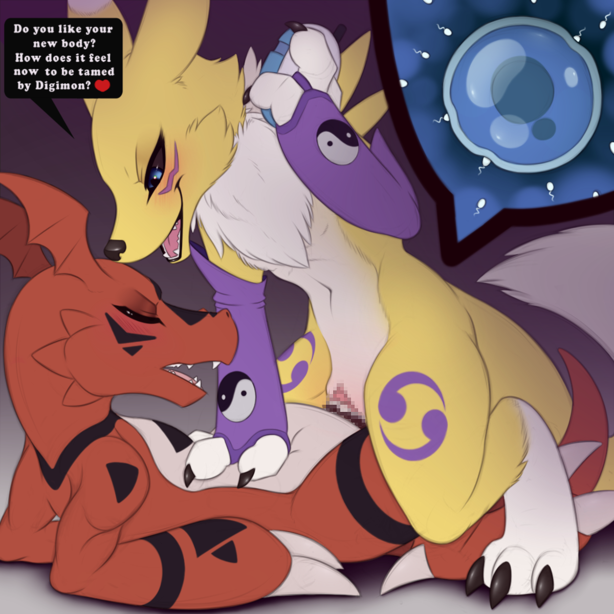 Digimon Guilmon Meraence Renamon