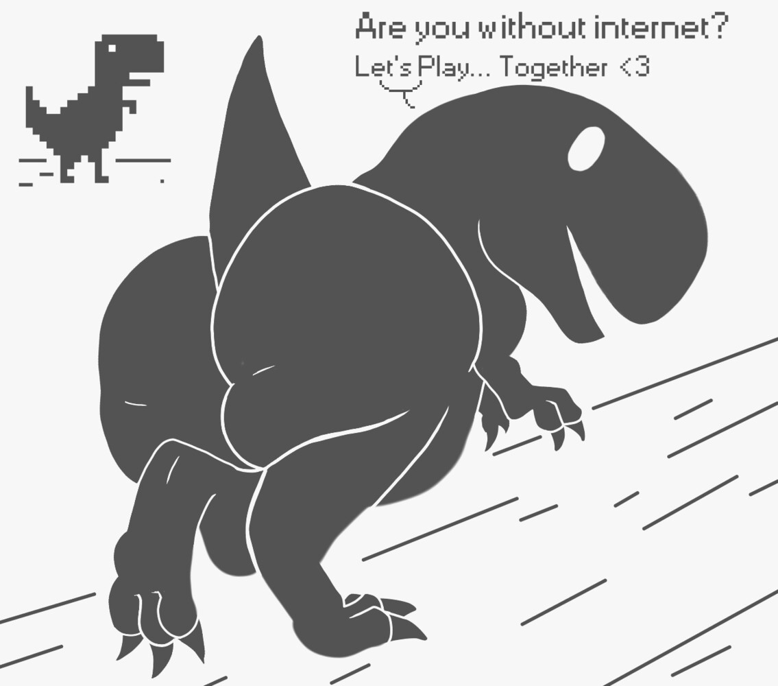 Google Lonely_T-Rex dinosaur mascots