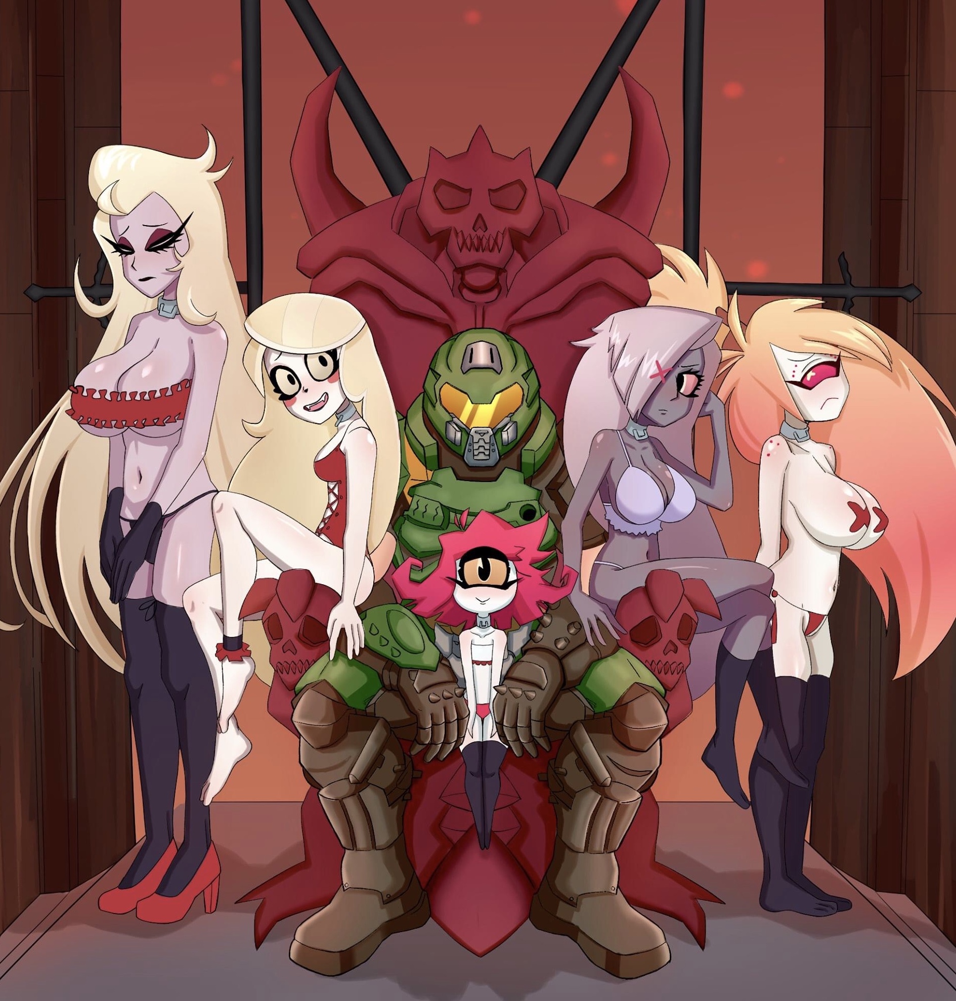 Post 4261525 Charliemorningstar Cherribomb Crossover Doom Doomguy Hazbinhotel Lilith 1172