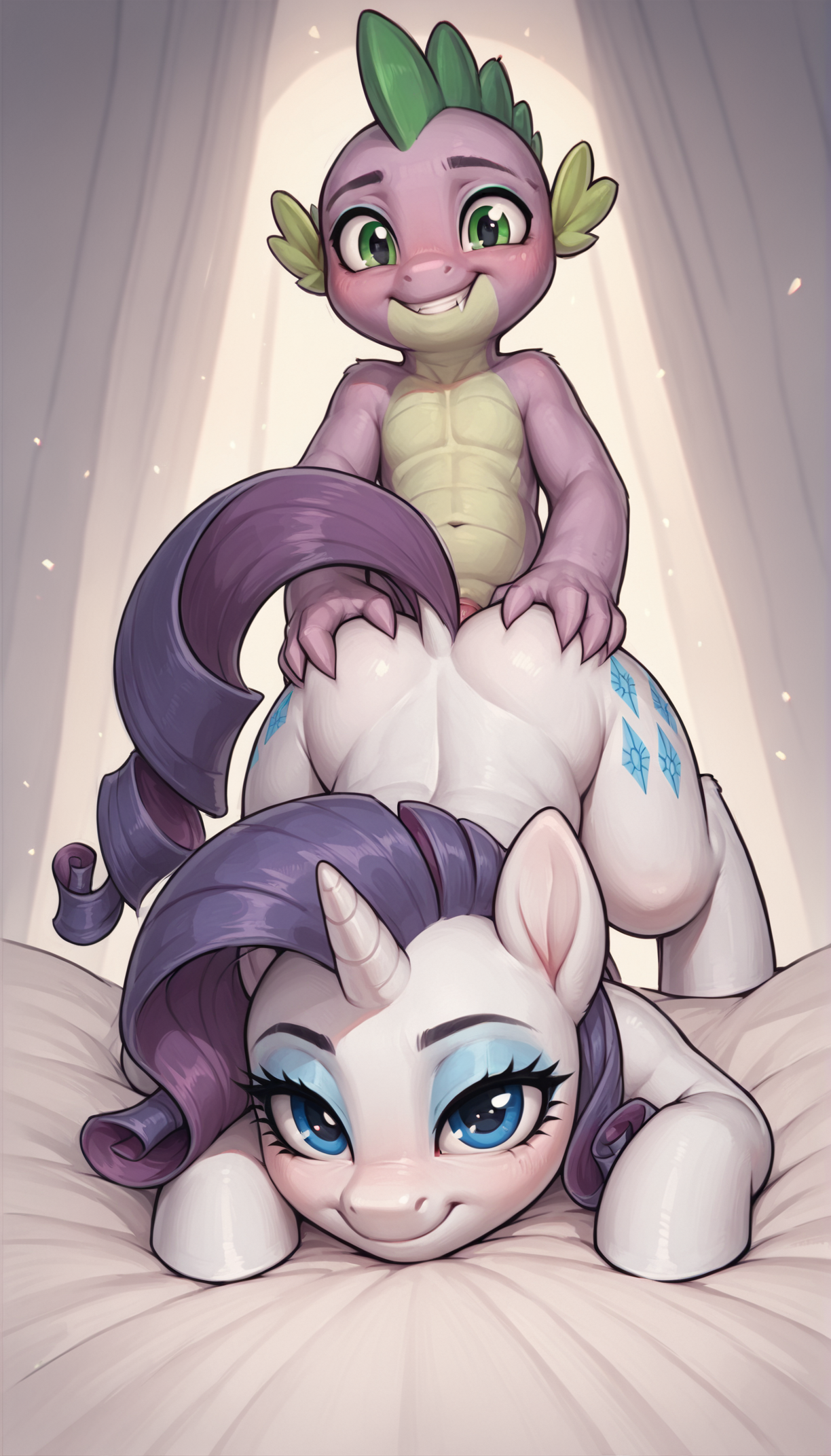 AI-generated Friendship_is_Magic My_Little_Pony Rarity Spike