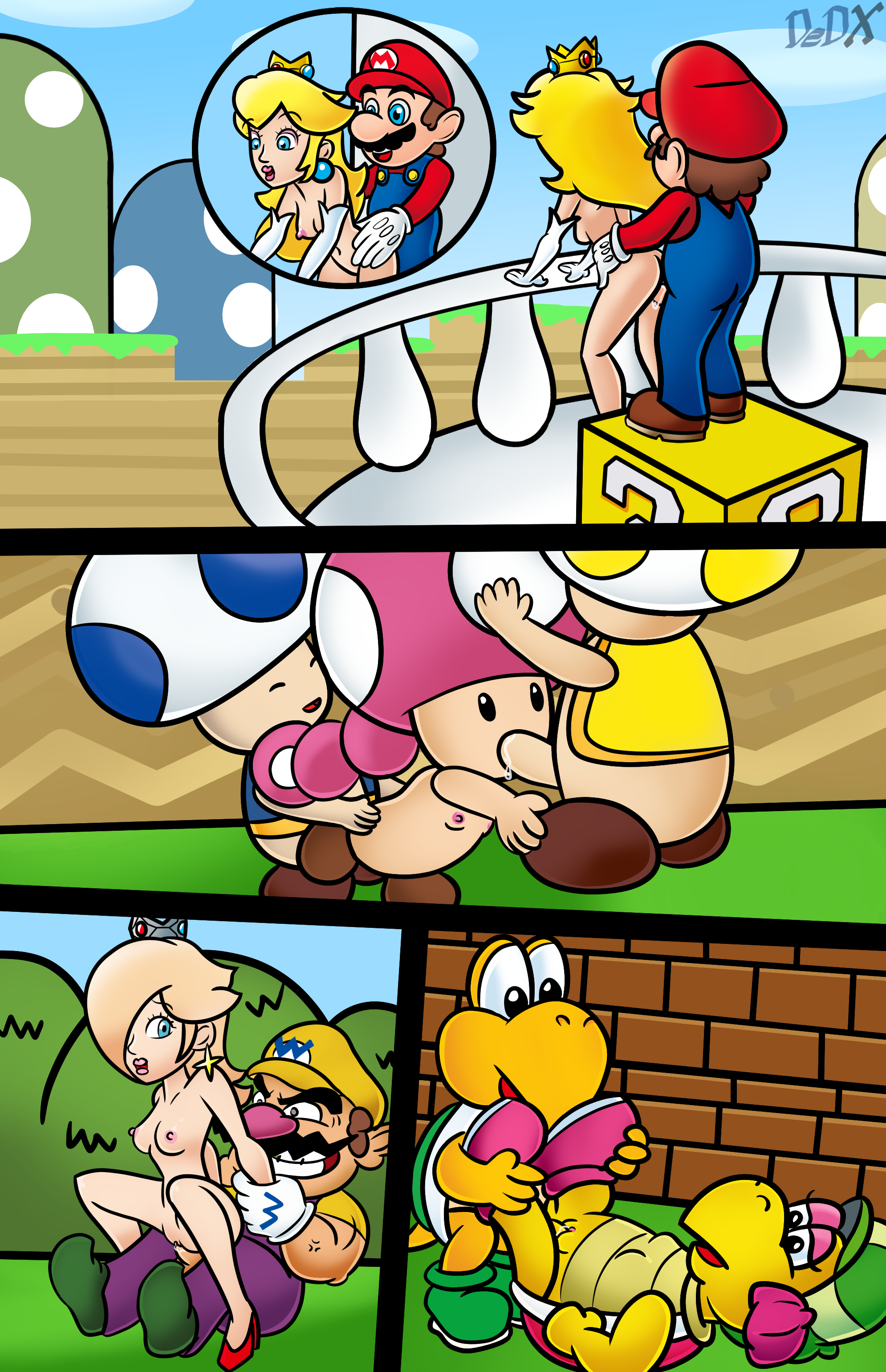 DeDX Koopa Kylie_Koopa Mario Mario_and_Luigi Partners_in_Time Princess_Peach Princess_Rosalina Super_Mario_Bros. Toad Toadette Wario comic