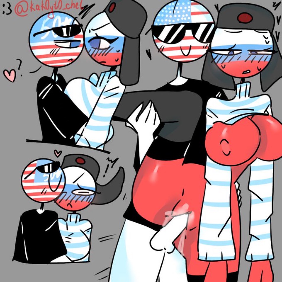 Post 5927044: America Countryhumans kak0yt0_chel Russia USA